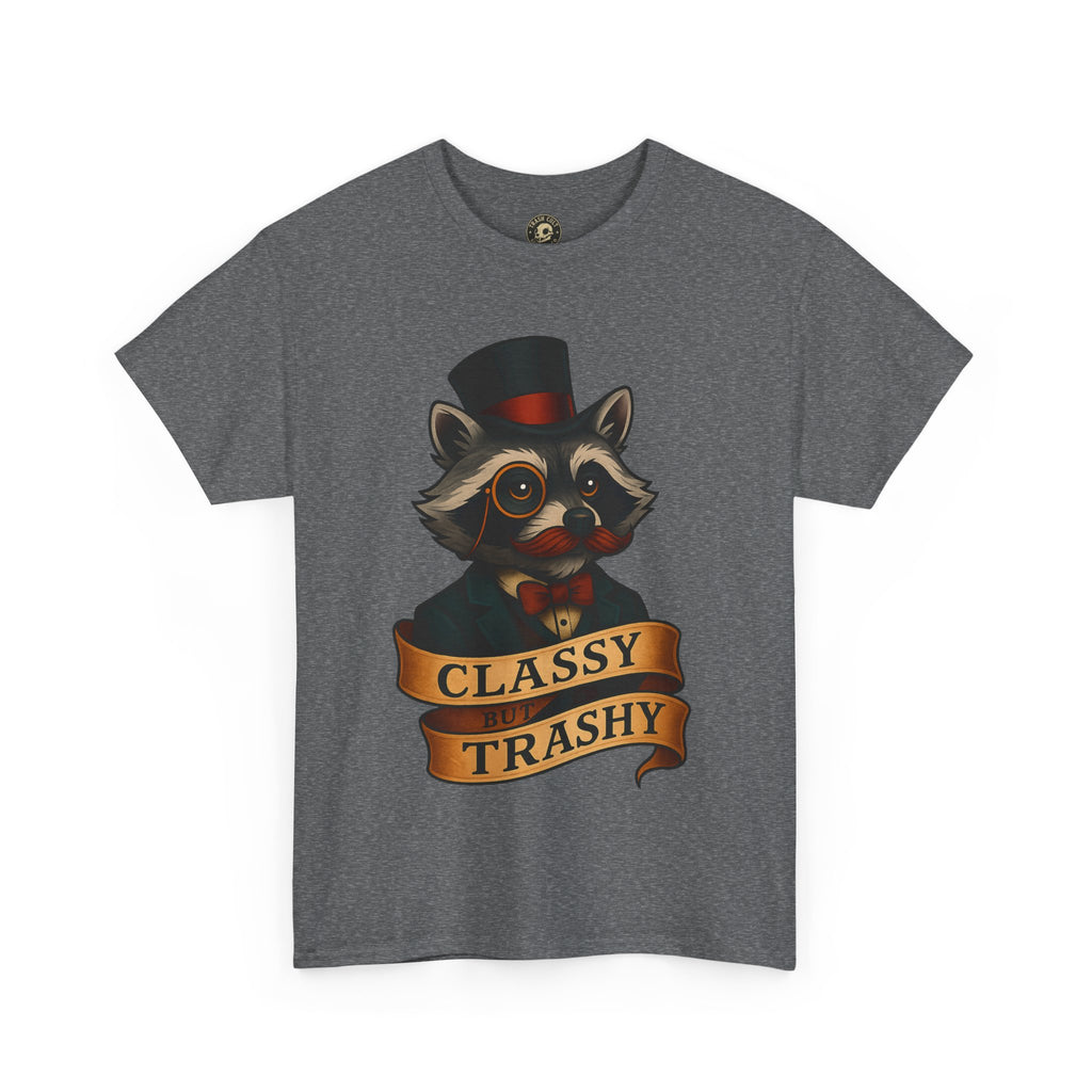 Classy Trashy Raccoon Tee, Unisex Heavy Cotton Tee, Funny Animal Shirt, Unique Gift, Casual Wear, Vintage Style T-Shirt