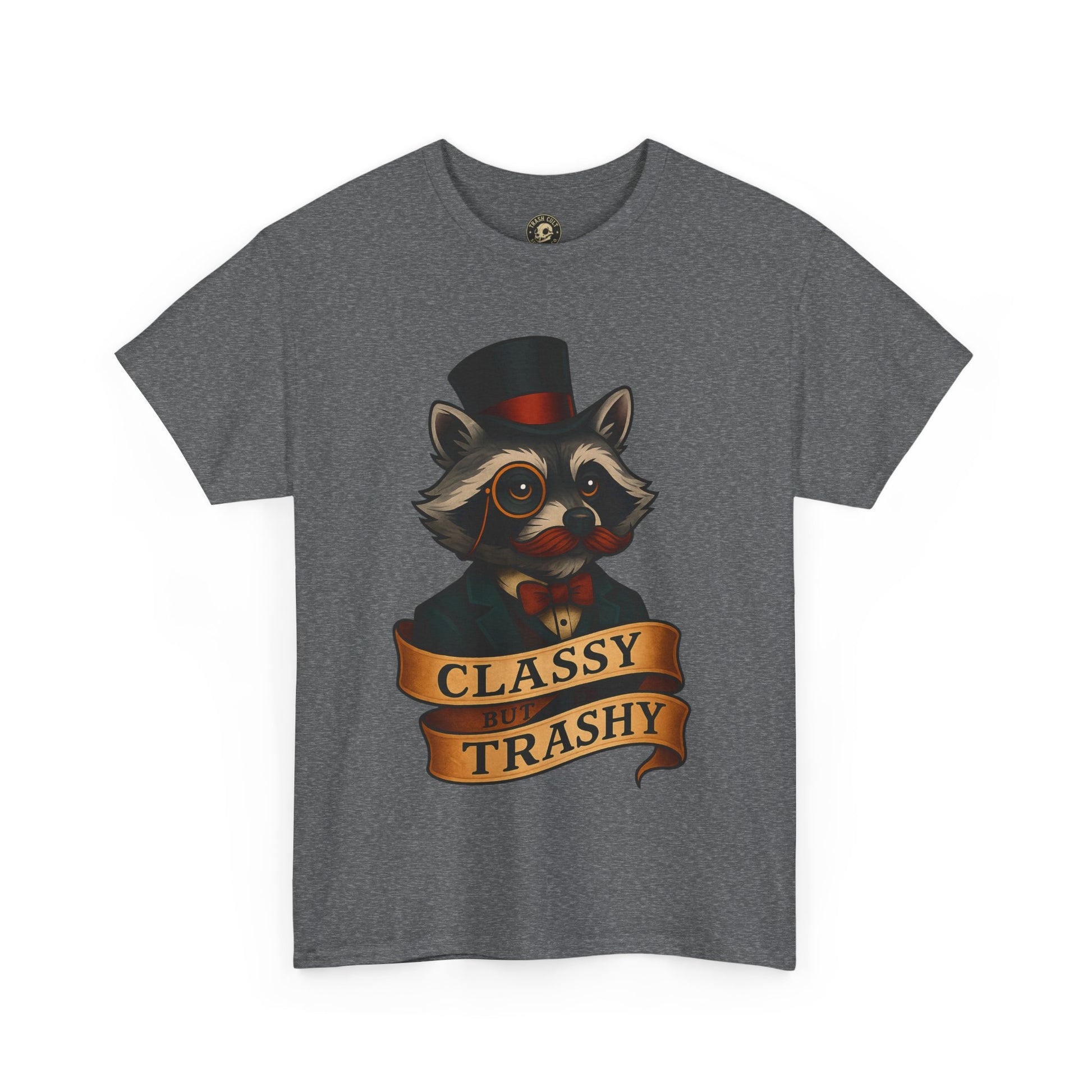 Classy Trashy Raccoon Tee, Unisex Heavy Cotton Tee, Funny Animal Shirt, Unique Gift, Casual Wear, Vintage Style T-Shirt