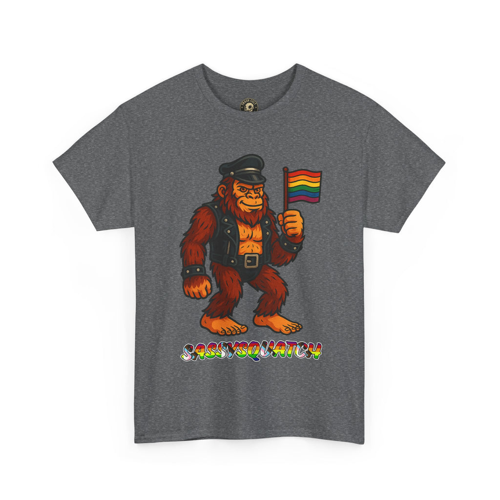 Sassysquatch Graphic Tee – Funny Bigfoot Pride Shirt – LGBTQ Leather Bear T-Shirt – Gildan 5000 Unisex Cotton Tee