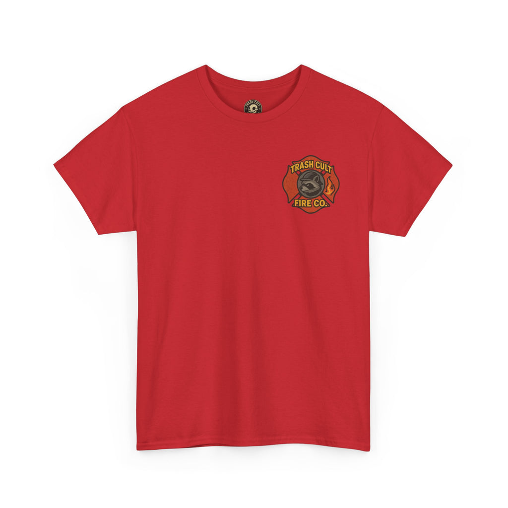 Trash Cult Fire Co. Unisex Tee - Quirky Raccoon Design, Fun Gift, Casual Wear, Firefighter Humor, Unique Apparel