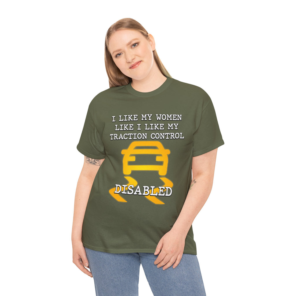 “Traction Control: Off. Standards: Lower.” Funny Car Meme T-Shirt