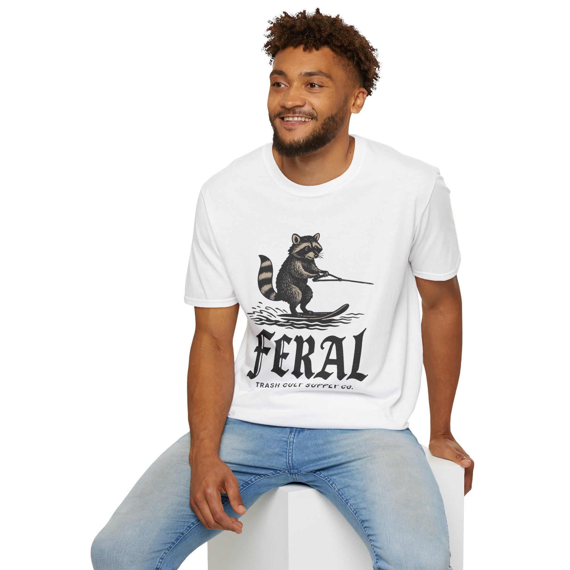 Feral Water Skiing Raccoon Vintage Shirt – Trash Cult Supply Co. | Gildan 2000 Softstyle