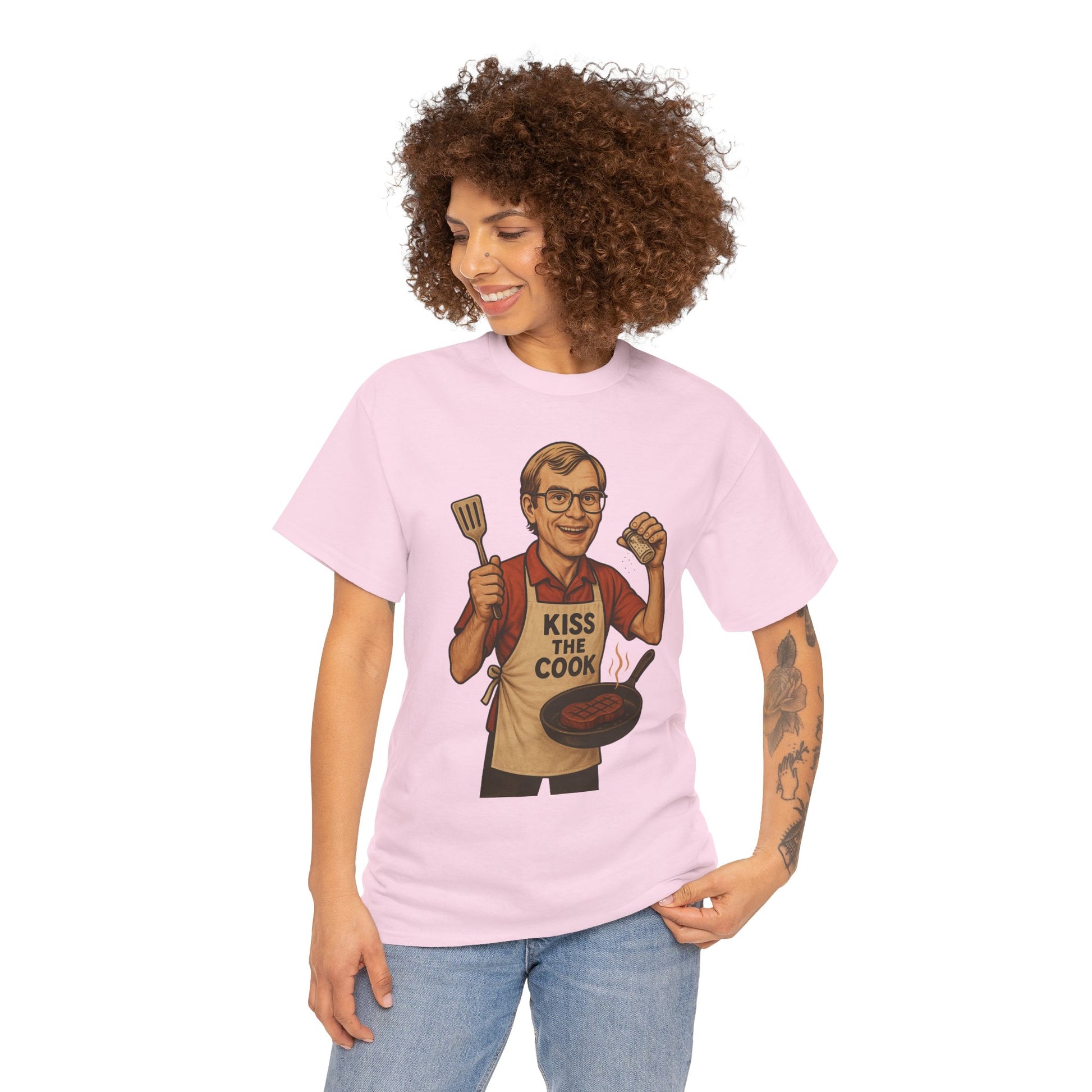 Kiss the Cook Dark Humor Chef Shirt – Creepy Retro Kitchen Parody