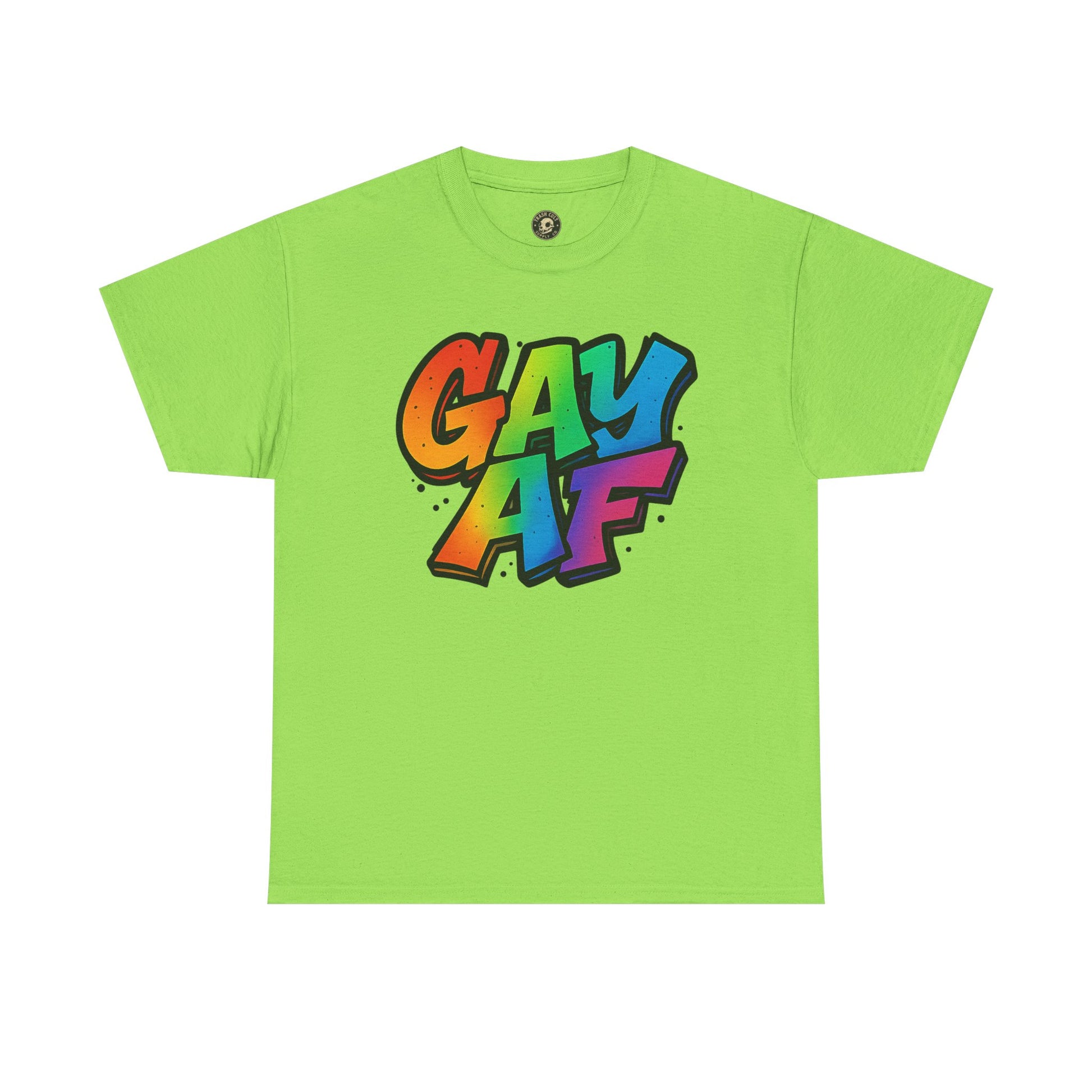 Pride Graphic Tee, Vibrant Gay AF Cotton T-Shirt, LGBTQ+ Celebration Wear, Fun Gift for Friends, Festival Fashion