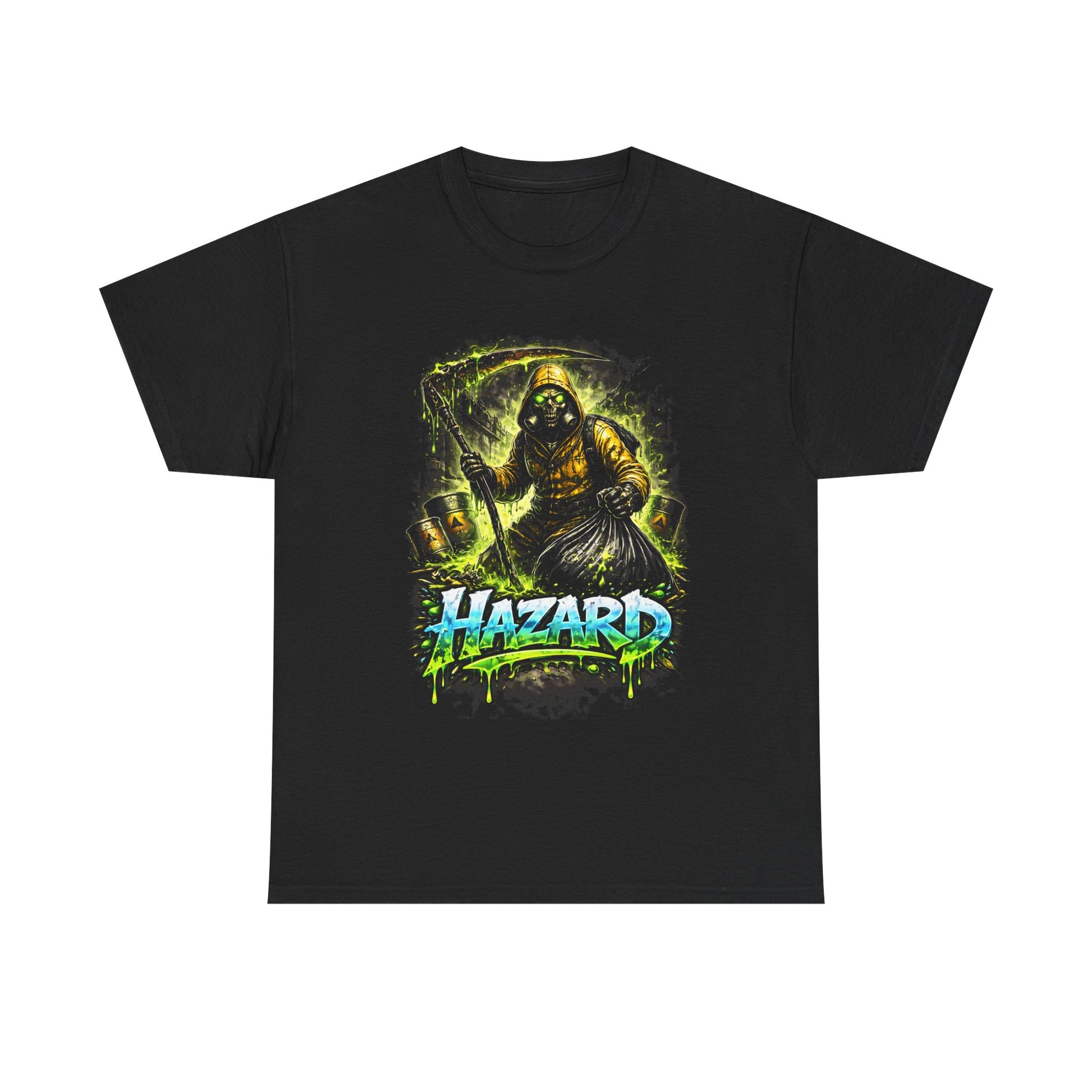 Hazard Scarecrow Graphic Tee — Neon Toxic Horror T‑Shirt