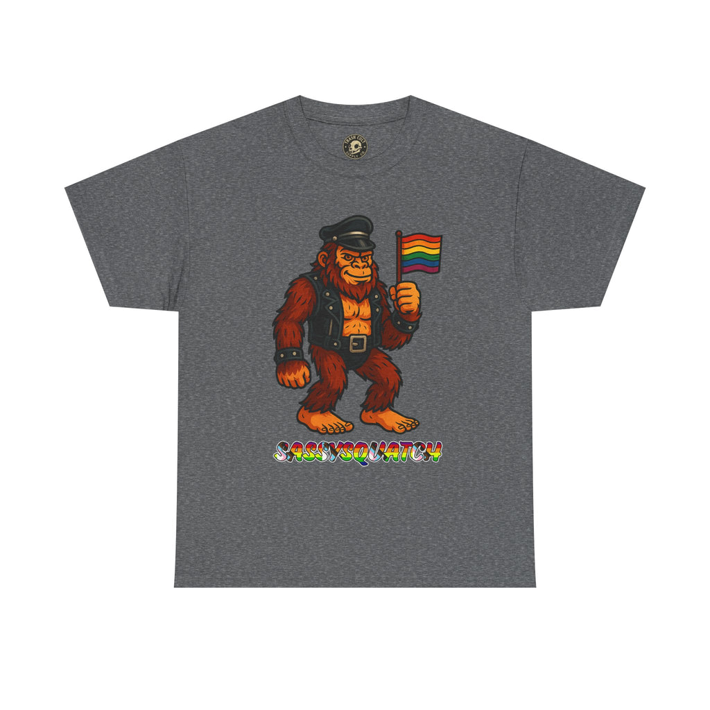 Sassysquatch Graphic Tee – Funny Bigfoot Pride Shirt – LGBTQ Leather Bear T-Shirt – Gildan 5000 Unisex Cotton Tee