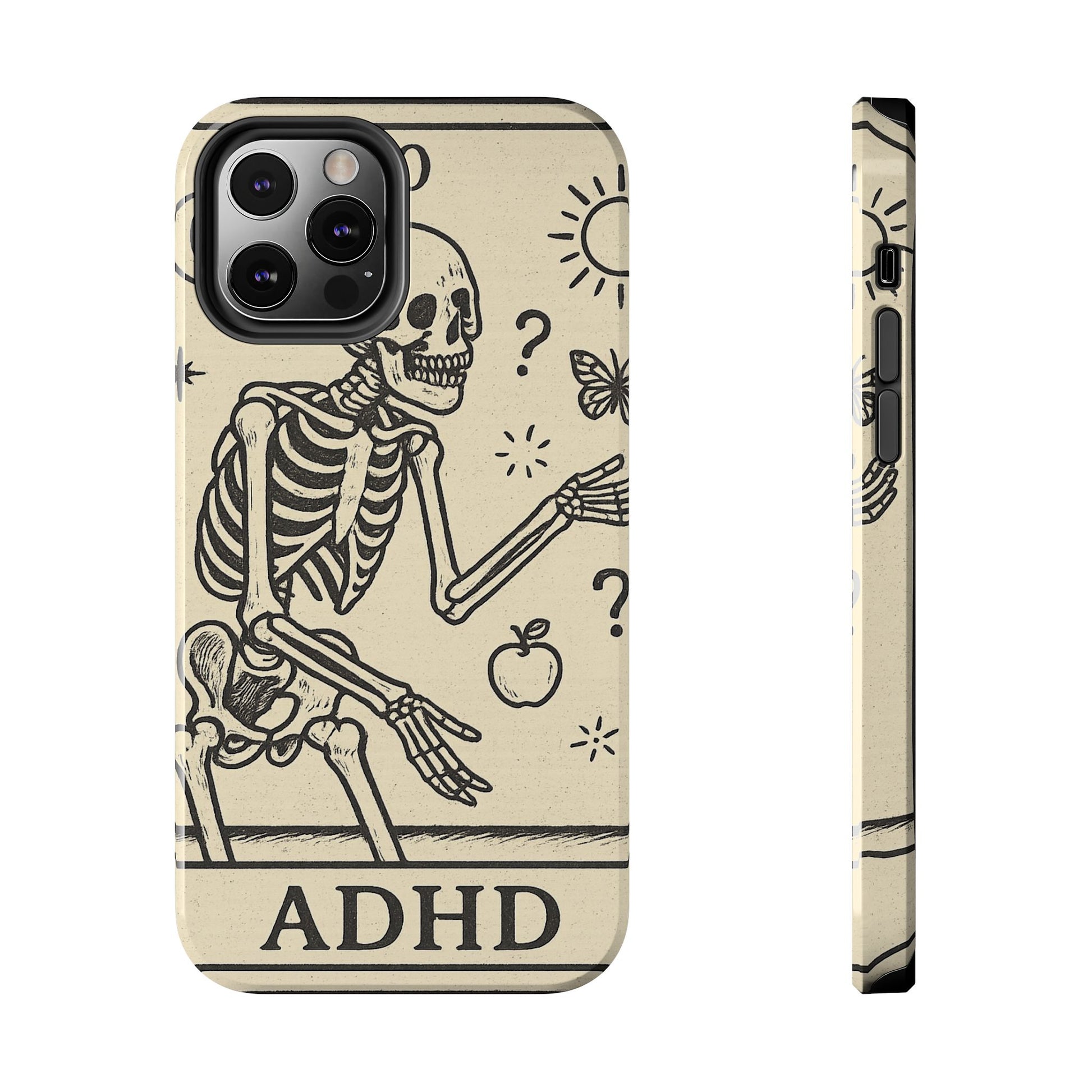 Skeleton ADHD Phone Cases, Unique Phone Cover, Funny ADHD Gift, Quirky Skeleton Design, Cool Accessories for Everyone