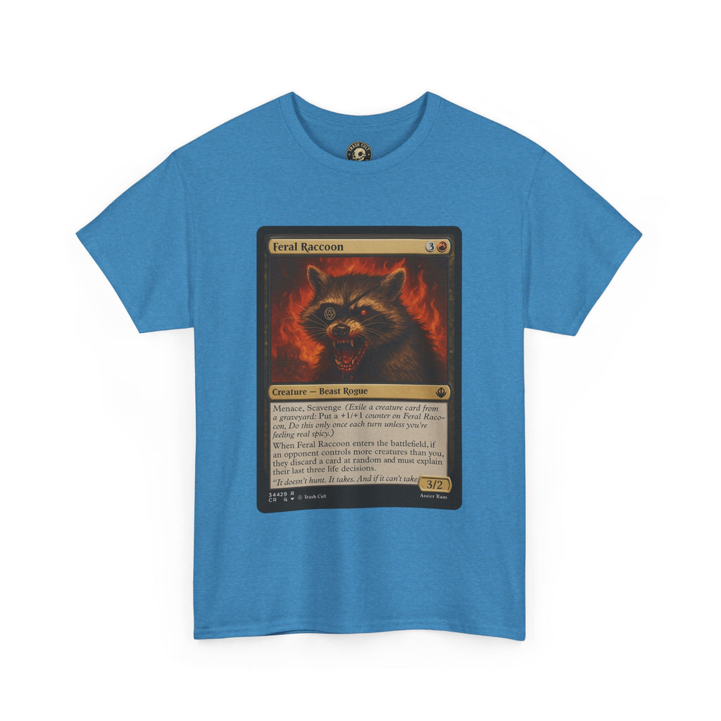 Feral Raccoon Magic Card Shirt – MTG-Inspired Beast Rogue Tee, Trash Cult Creature Card, Gildan 5000 Unisex T-Shirt