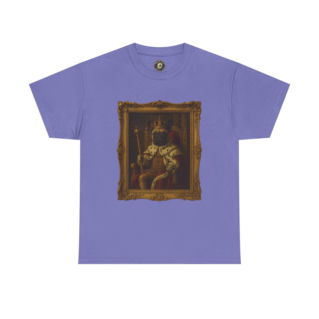 French Bulldog King Baroque Portrait Shirt – Funny Royal Dog Tee – Gildan 5000 Unisex Heavy Cotton