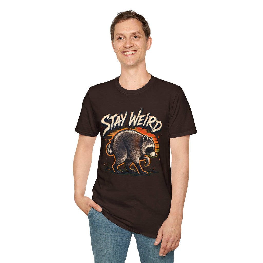 Stay Weird Raccoon Jimothy T-Shirt — Vintage Graphic Tee