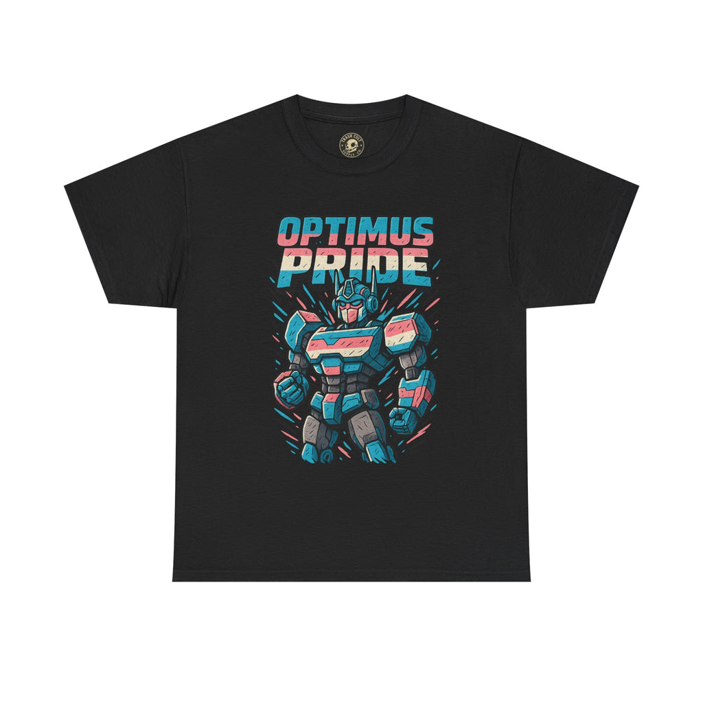 Optimus Pride T-Shirt – Funny Trans Mech LGBTQ+ Graphic Tee | Unisex Heavy Cotton Nerd Pride Shirt