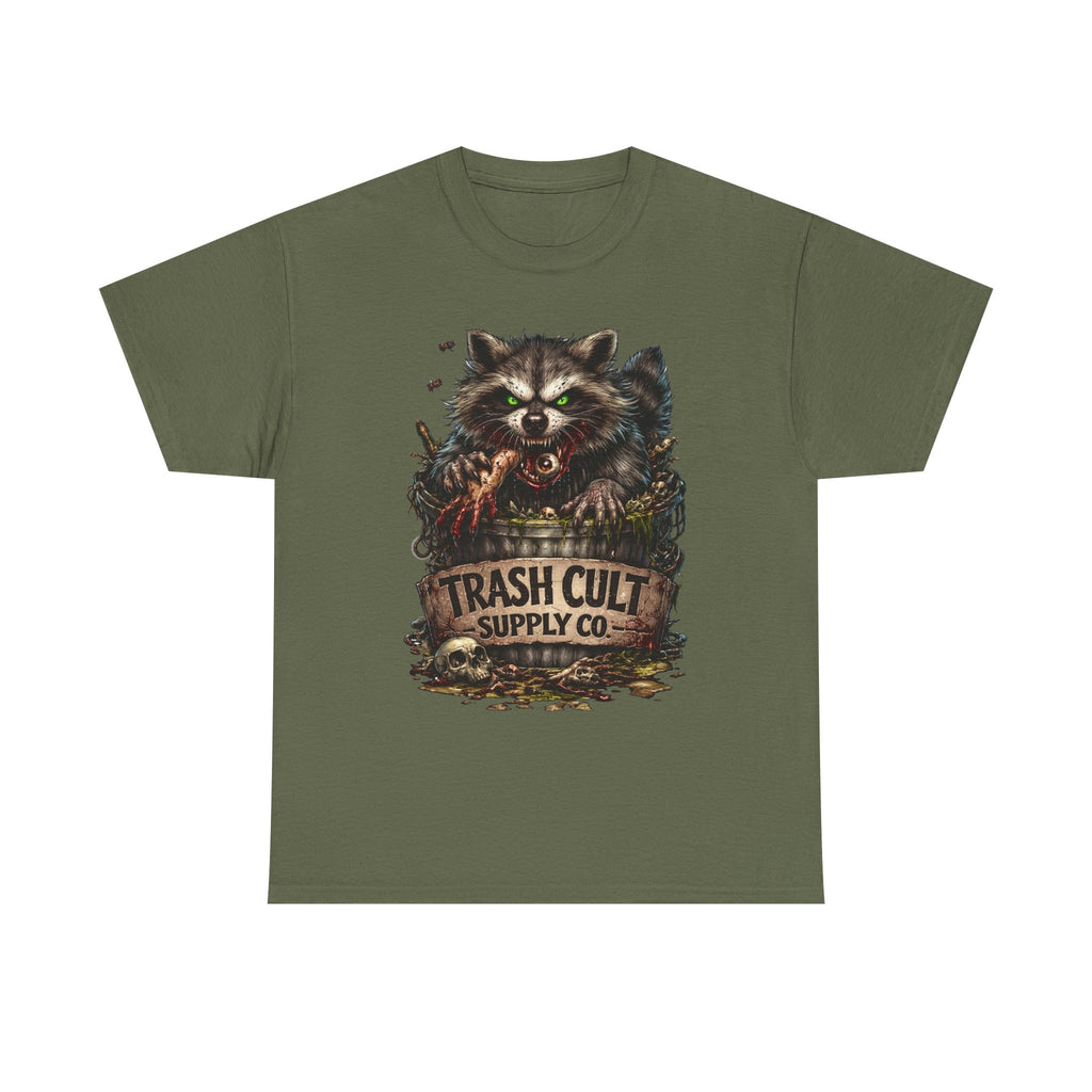 Raccoon 'Trash Cult Supply Co.' Graphic Tee — Vintage Grunge Animal Streetwear