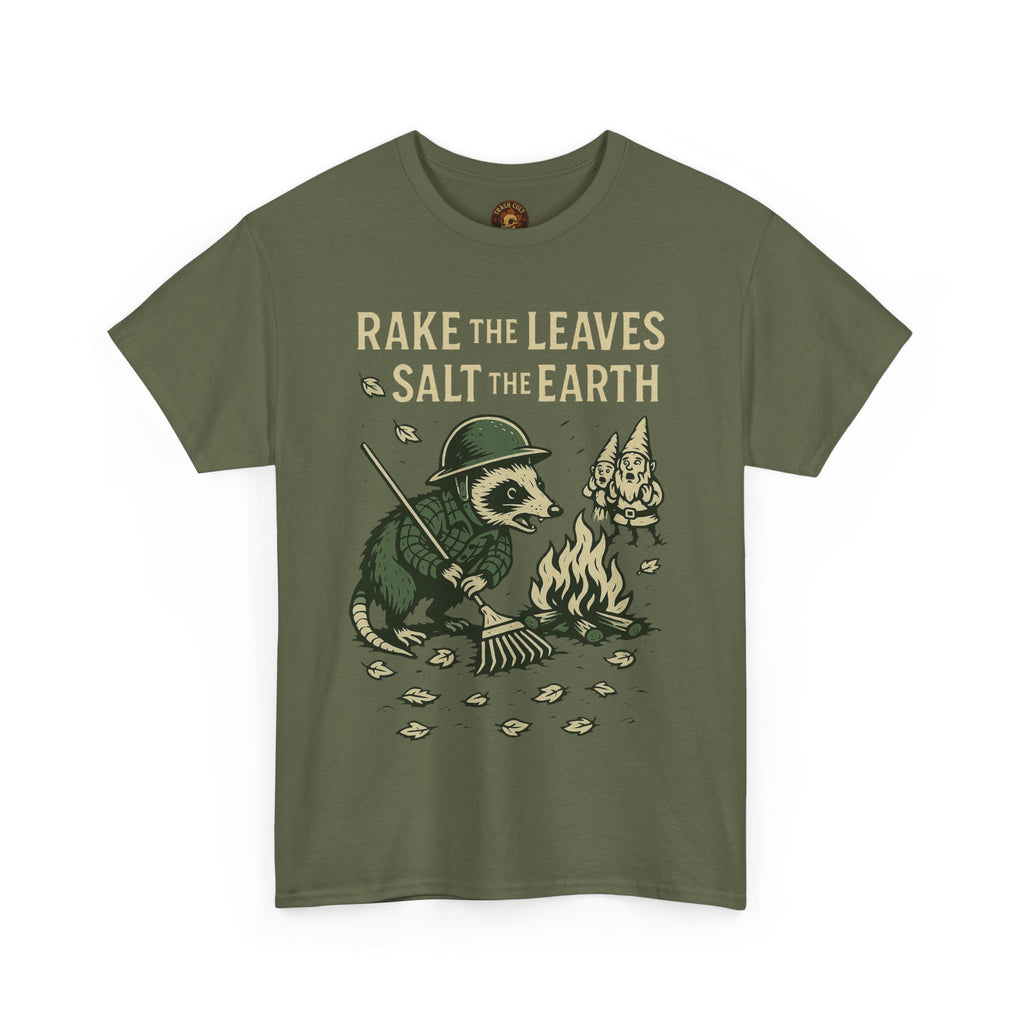 Rake the Leaves Salt the Earth Shirt – Possum Yard Warfare Tee – Fall of Humanity Collection – Trash Cult Supply Co.