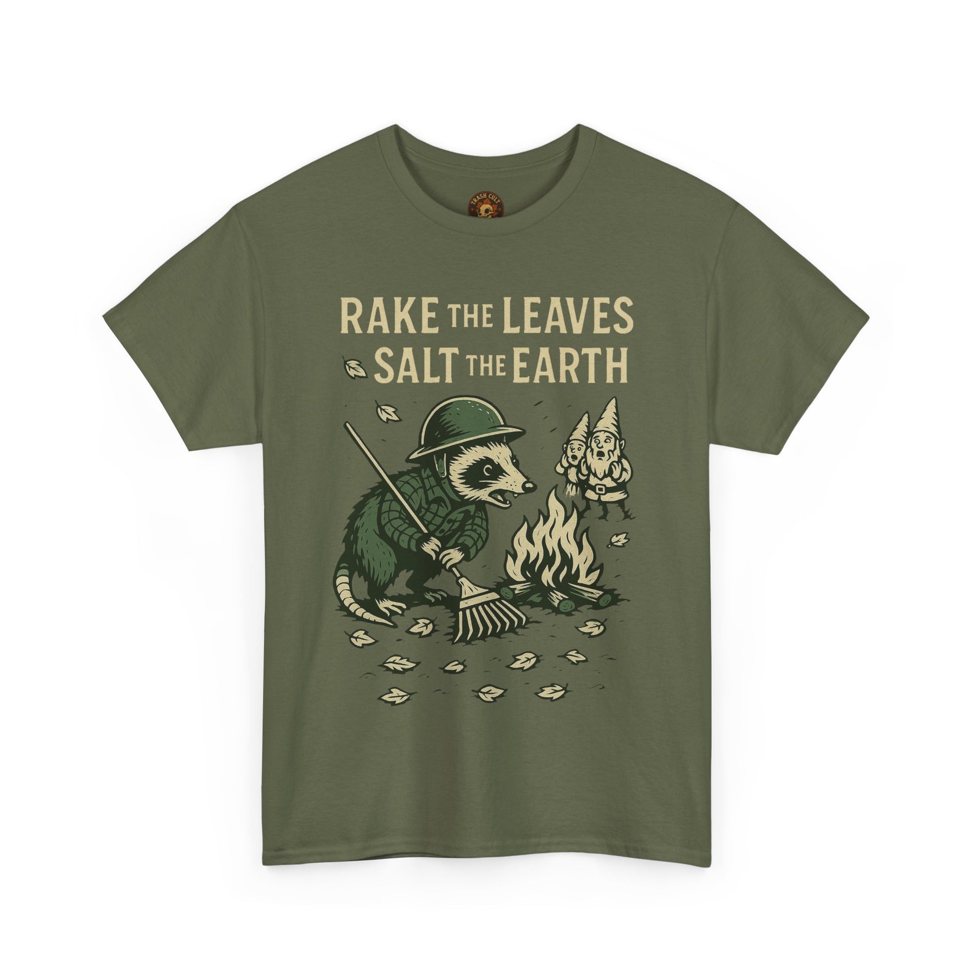 Rake the Leaves Salt the Earth Shirt – Possum Yard Warfare Tee – Fall of Humanity Collection – Trash Cult Supply Co.