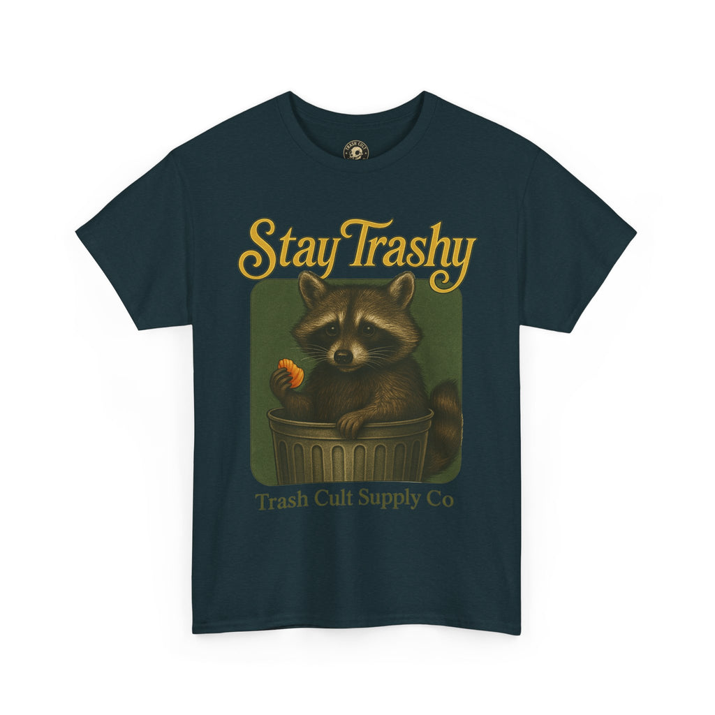 Stay Trashy Raccoon T-Shirt – Vintage-Style Cute Trash Panda | Trash Cult Supply Co | Gildan 5000