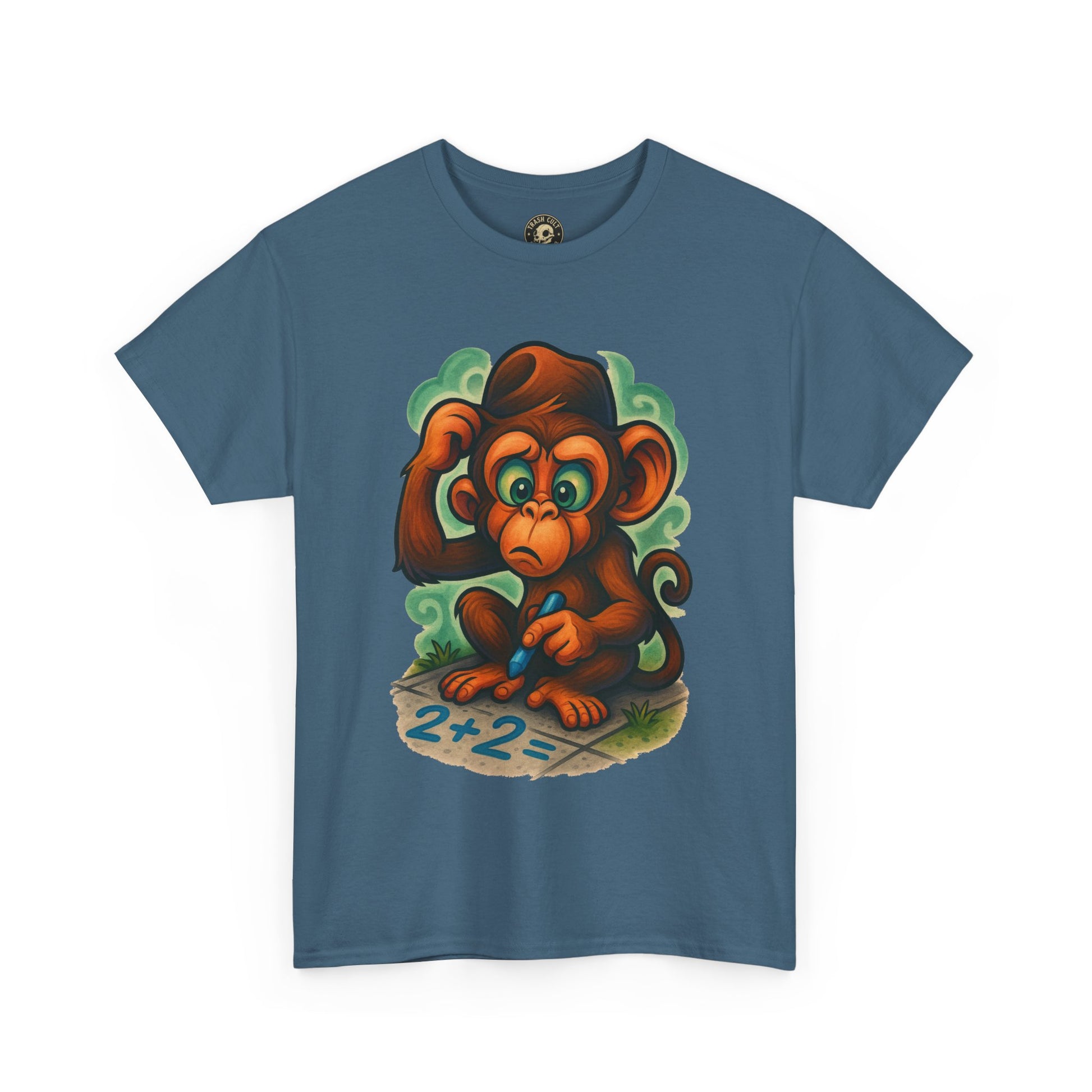 Confused Monkey Math Shirt – Funny Thoughtful Graphic Tee | Unisex Gildan 5000
