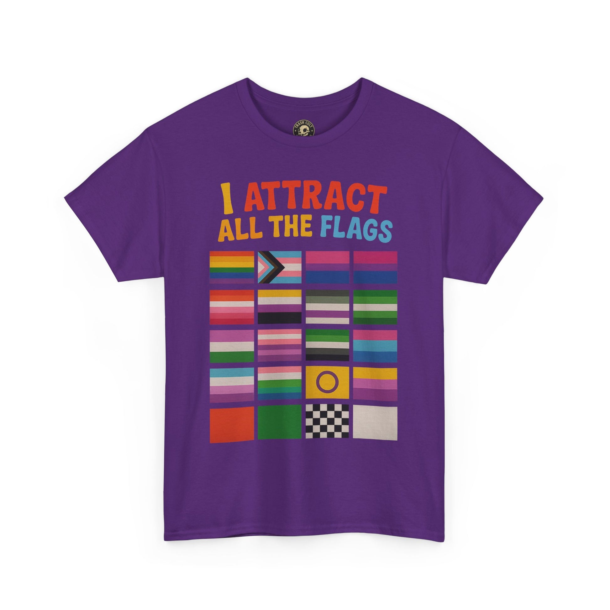I Attract All The Flags LGBTQ Pride T-Shirt – Funny Inclusivity Shirt – Gildan 5000