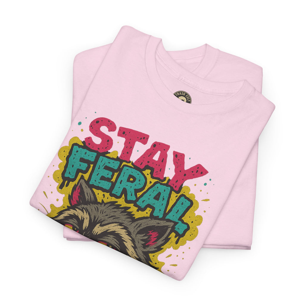 Stay Feral Raccoon Lowbrow Tee – Trash Cult Supply Co. | Gildan 5000