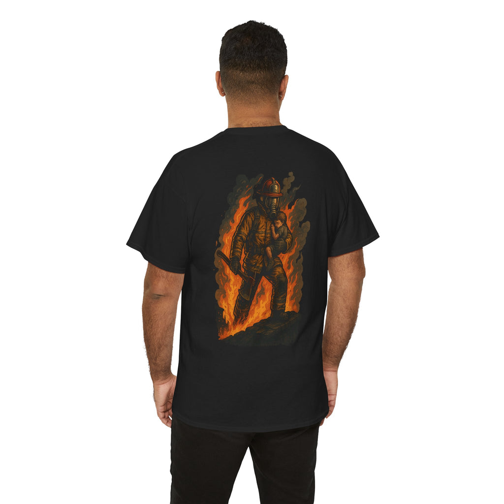 Firefighter Tribute T-Shirt - Bold Design, Heroic Spirit, Unisex Shirt, Gift for Firefighters, Fire Safety Awareness