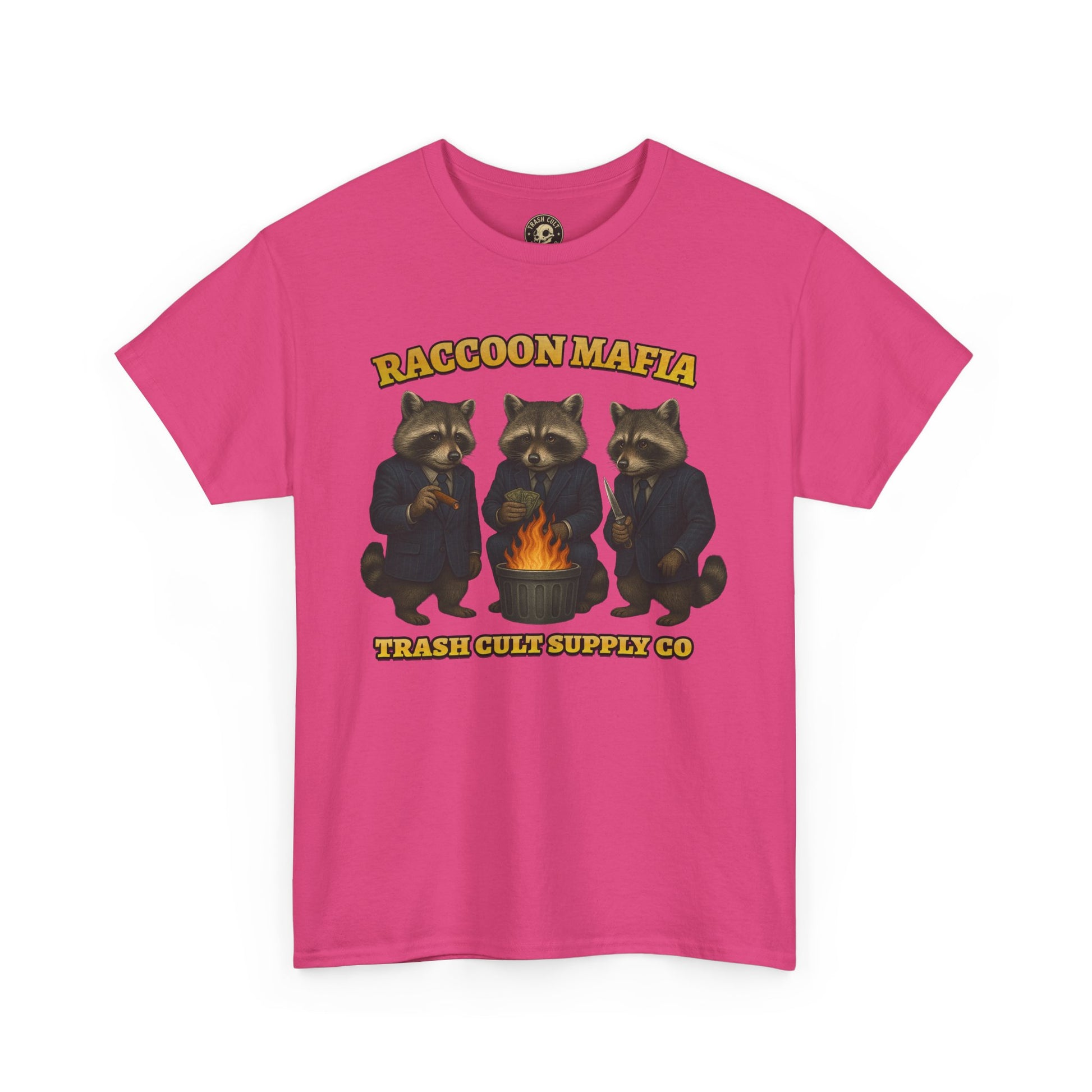 Raccoon Mafia T-Shirt – Realistic Gangster Raccoons in Suits | Trash Cult Supply Co | Gildan 5000