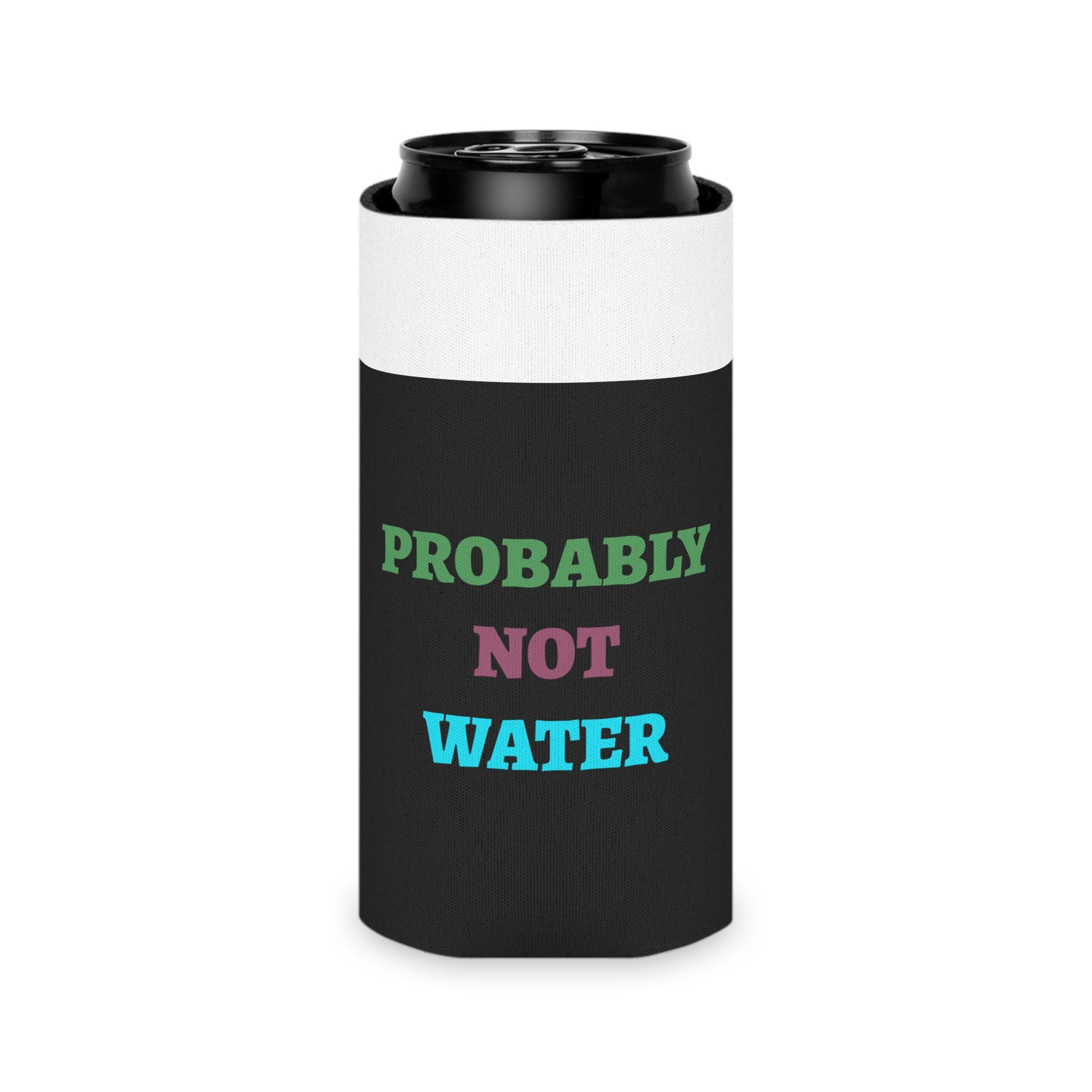 Stay Feral Stay Hydrated Can Cooler – Funny Raccoon Koozie, “Probably Not Water” + “Stay Weird” Slogan