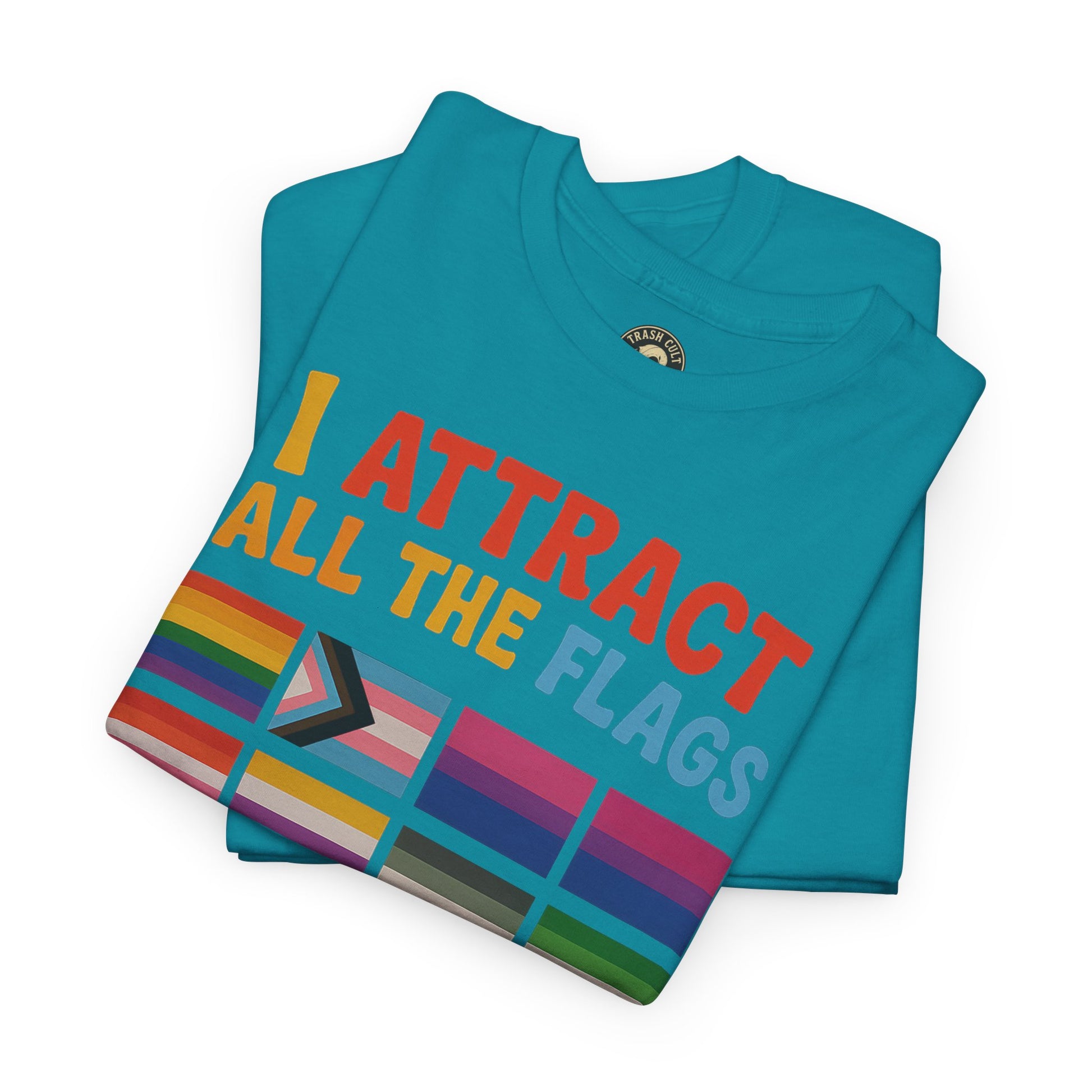 I Attract All The Flags LGBTQ Pride T-Shirt – Funny Inclusivity Shirt – Gildan 5000
