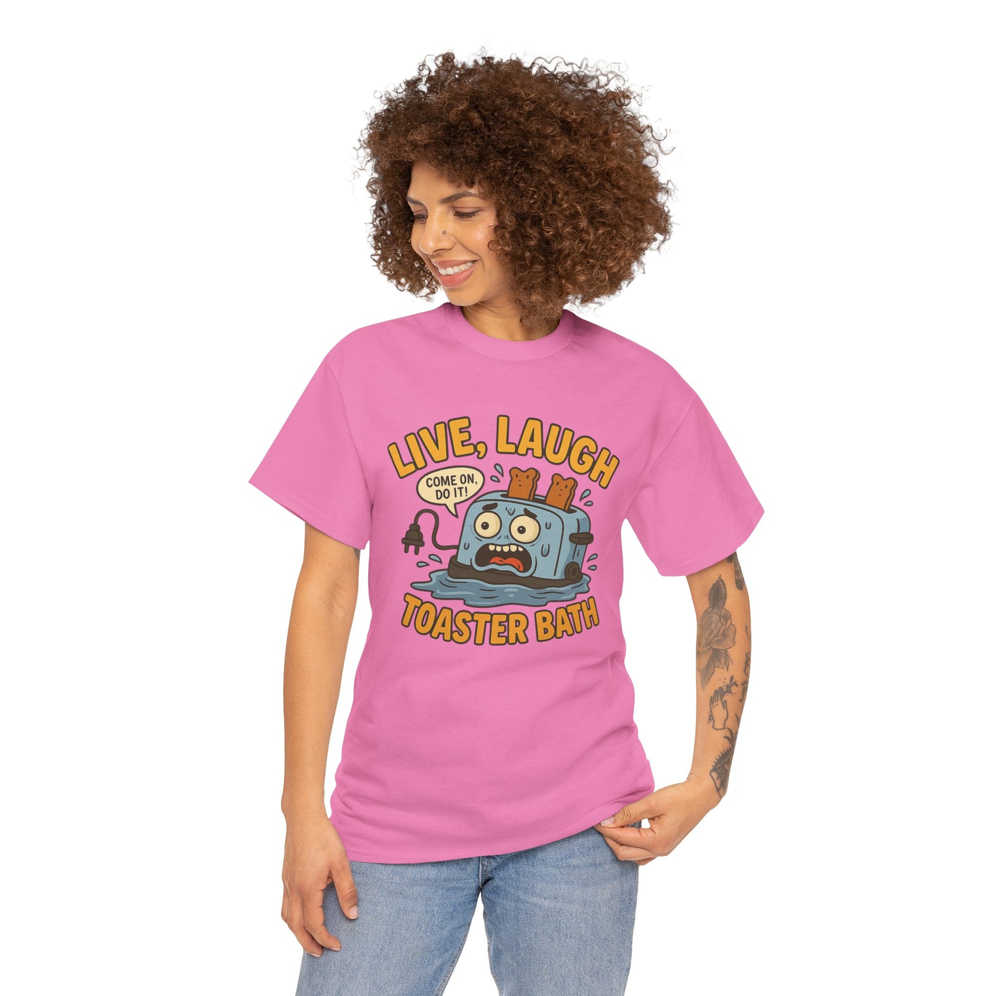 Funny Toaster Bath Tee, Humorous Unisex Shirt, Gift for Friends, Lightweight Cotton Tee, Birthday Party Outfit