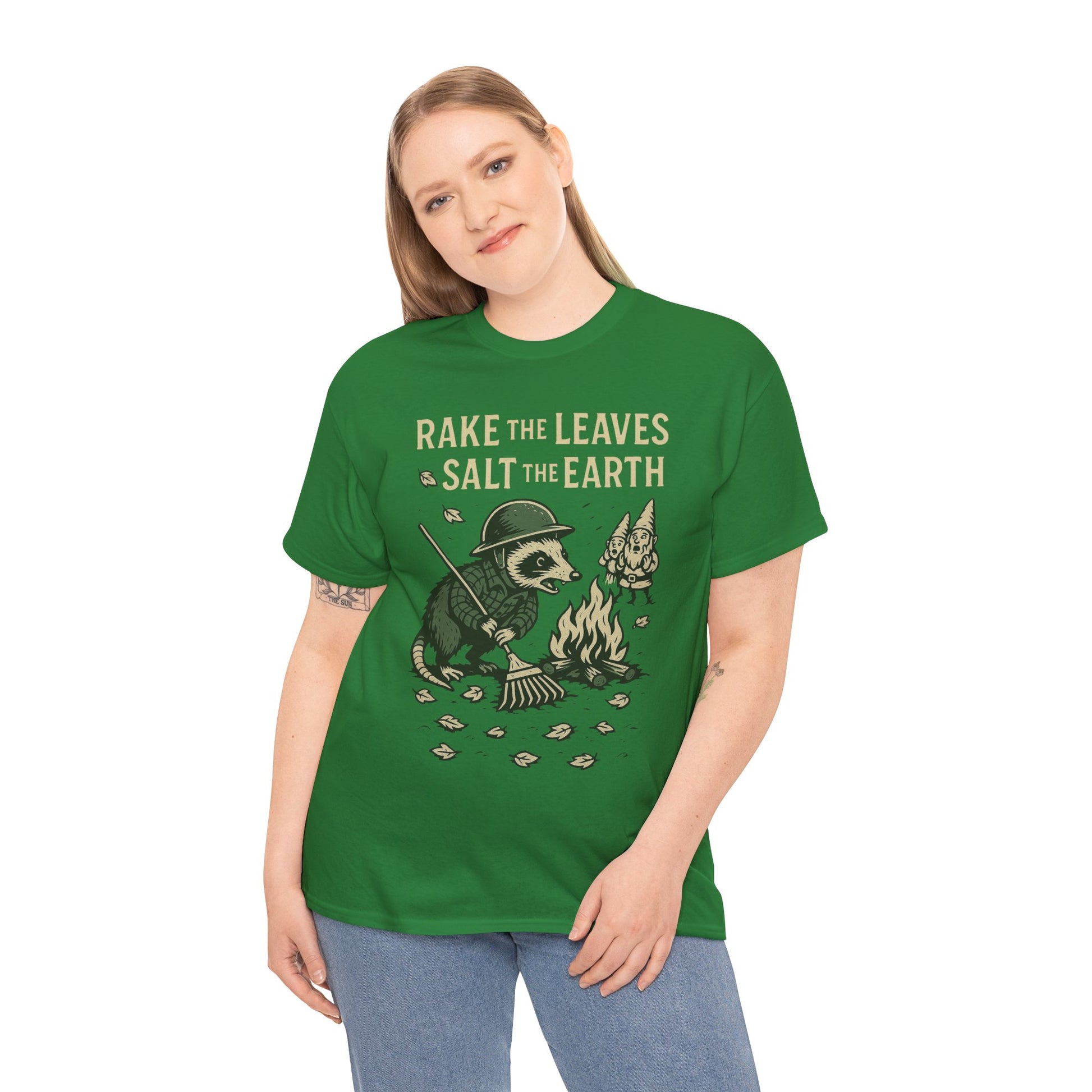 Rake the Leaves Salt the Earth Shirt – Possum Yard Warfare Tee – Fall of Humanity Collection – Trash Cult Supply Co.