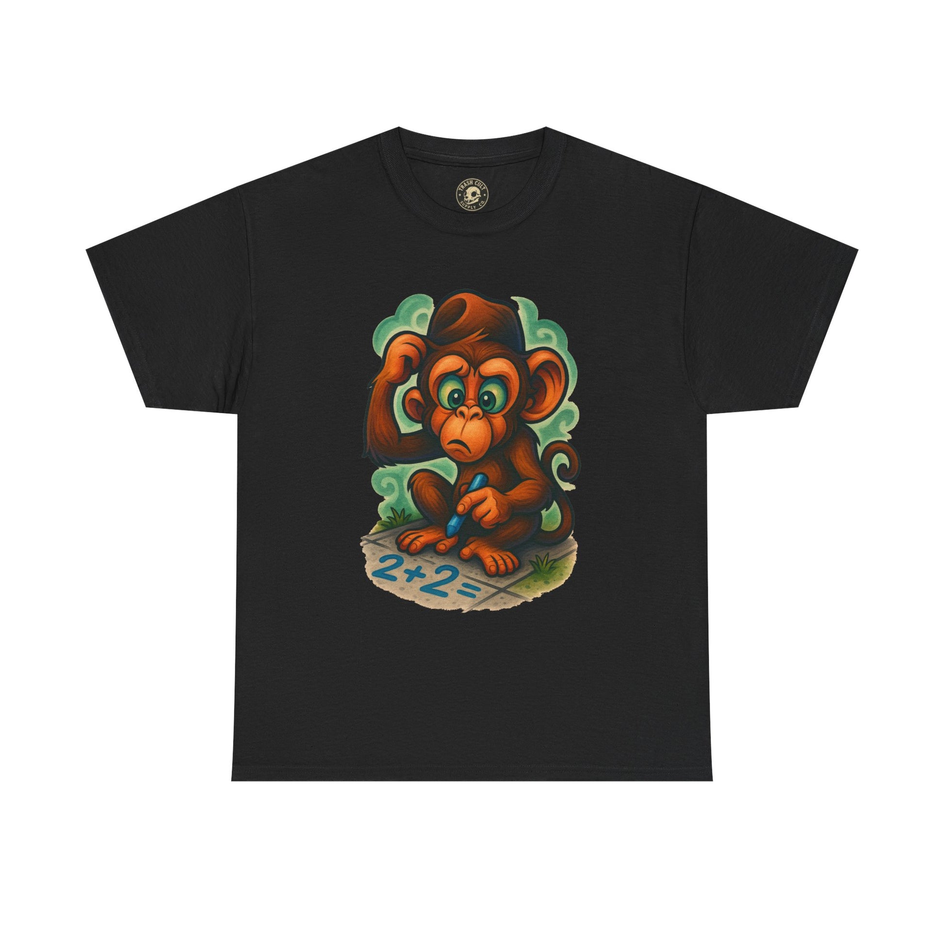 Confused Monkey Math Shirt – Funny Thoughtful Graphic Tee | Unisex Gildan 5000