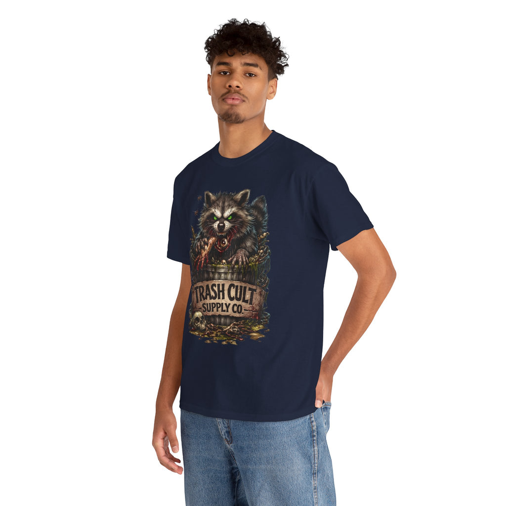 Raccoon 'Trash Cult Supply Co.' Graphic Tee — Vintage Grunge Animal Streetwear