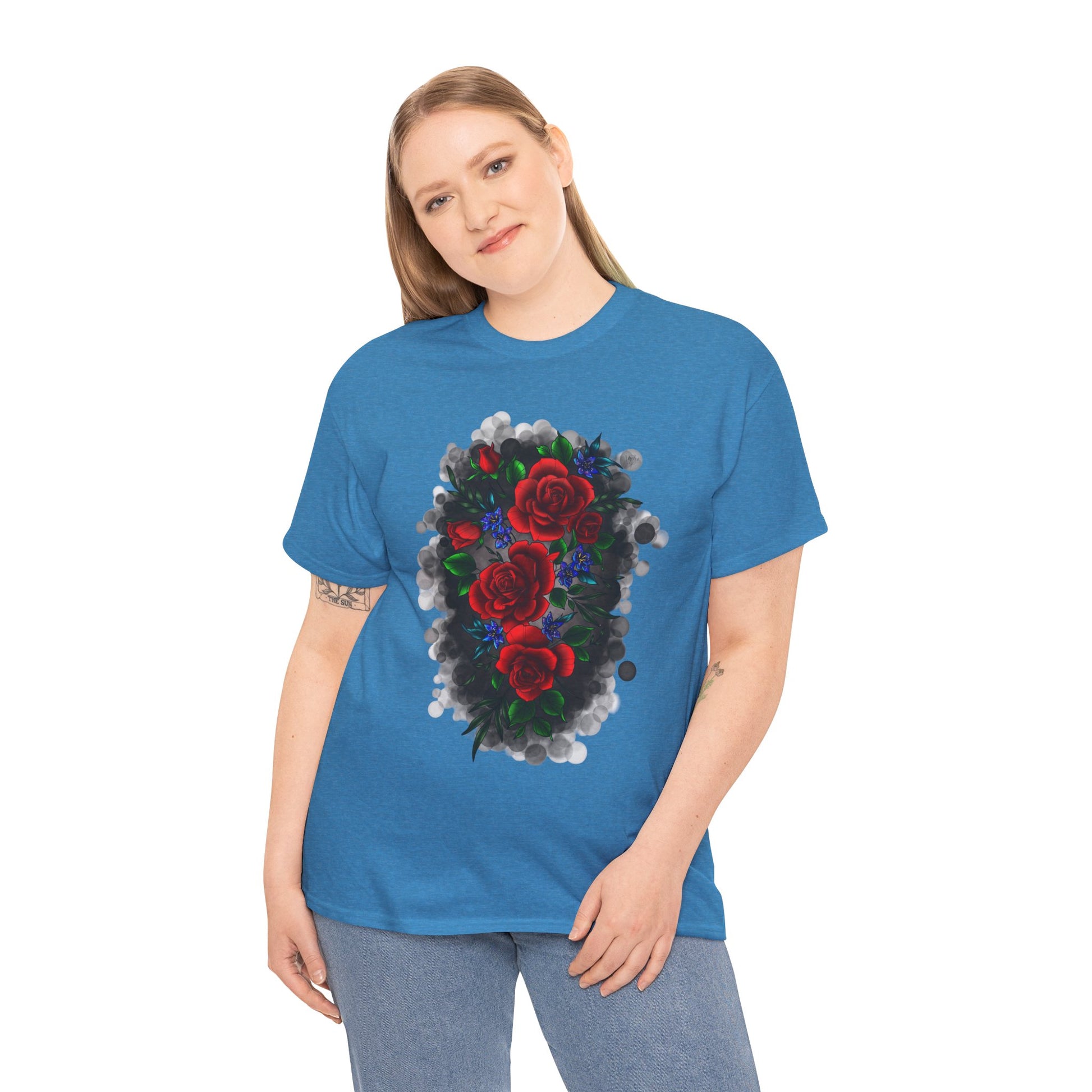 Floral Smoke Tattoo T-Shirt – Lara Davenport x Trash Cult Supply Co. Collab (Gildan 5000)