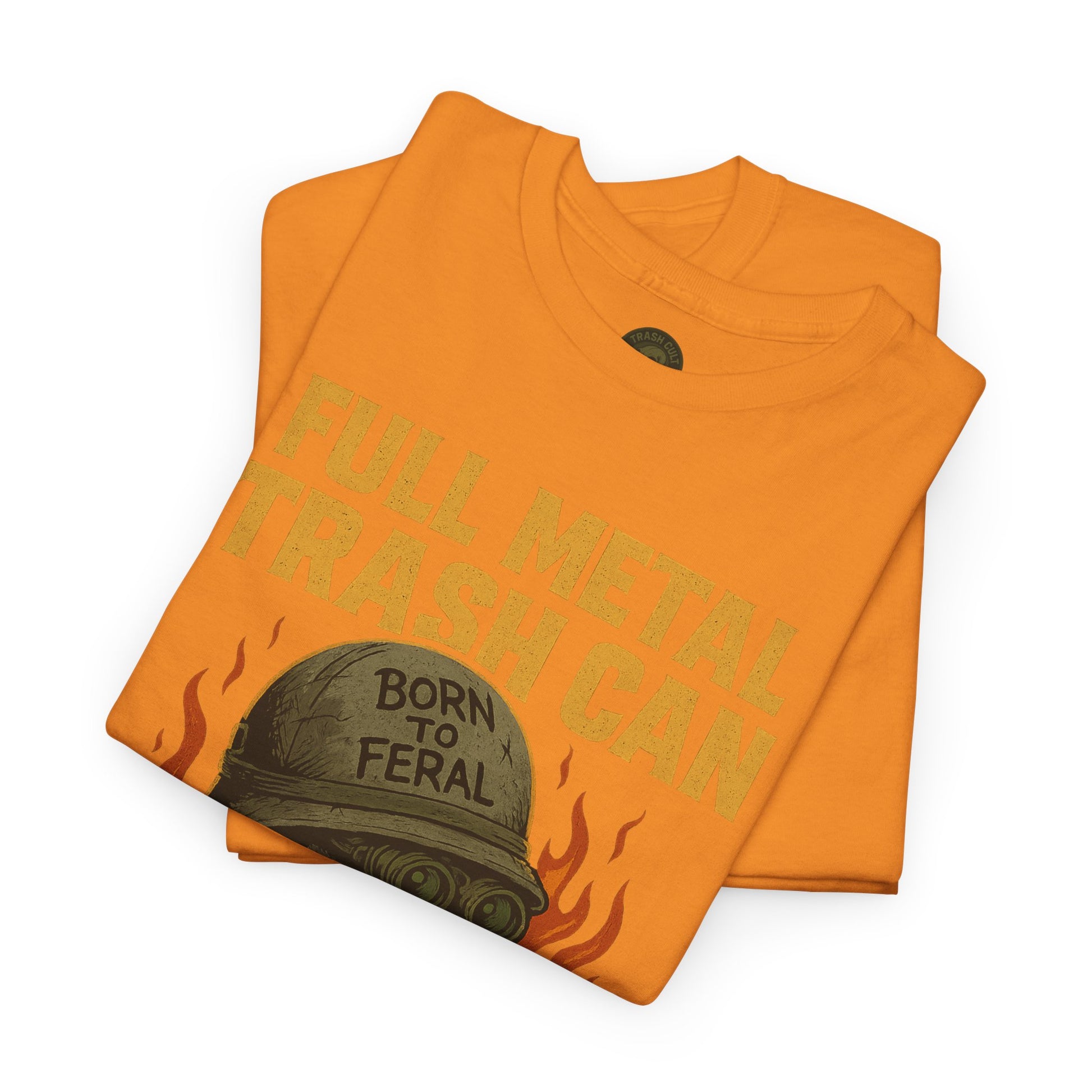 Full Metal Trash Can T-Shirt – Born to Feral Raccoon Graphic | Trash Cult Supply Co. | Gildan 5000 Tee