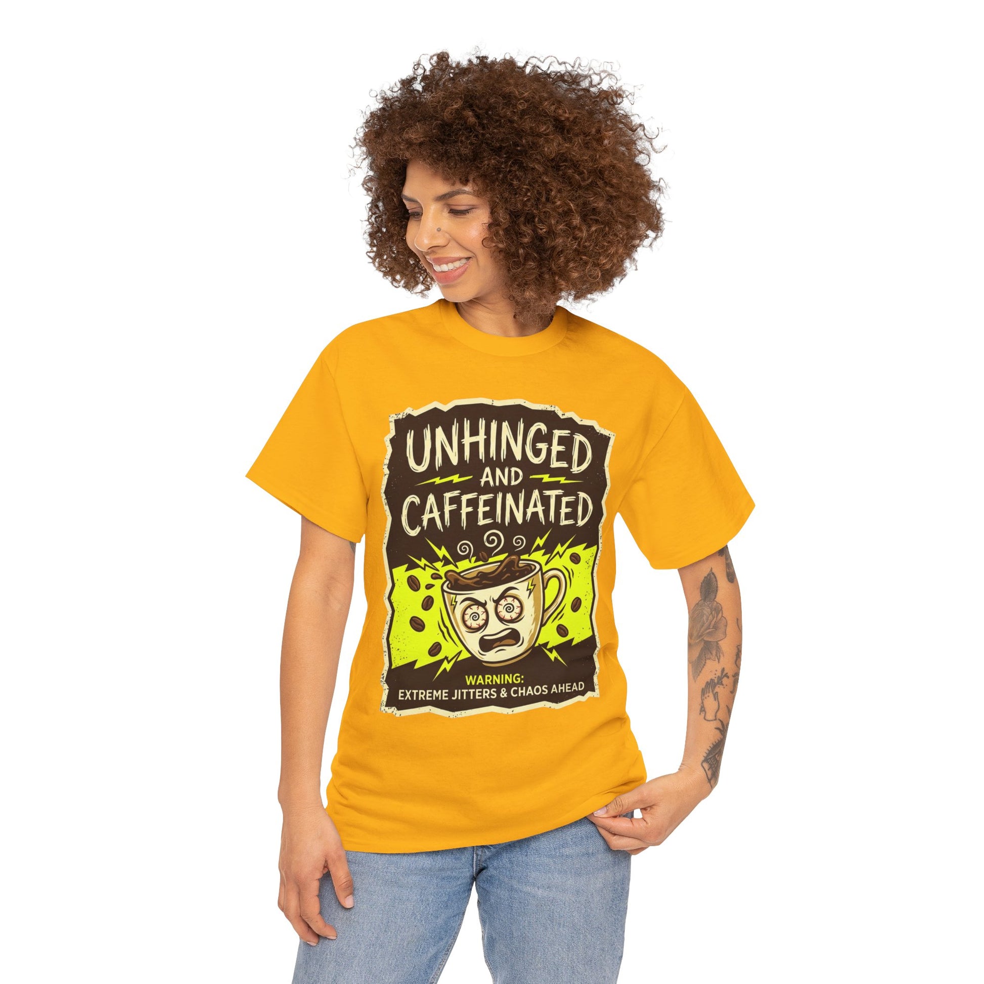 Unhinged and Caffeinated Tee — Funny Coffee Lover T-Shirt