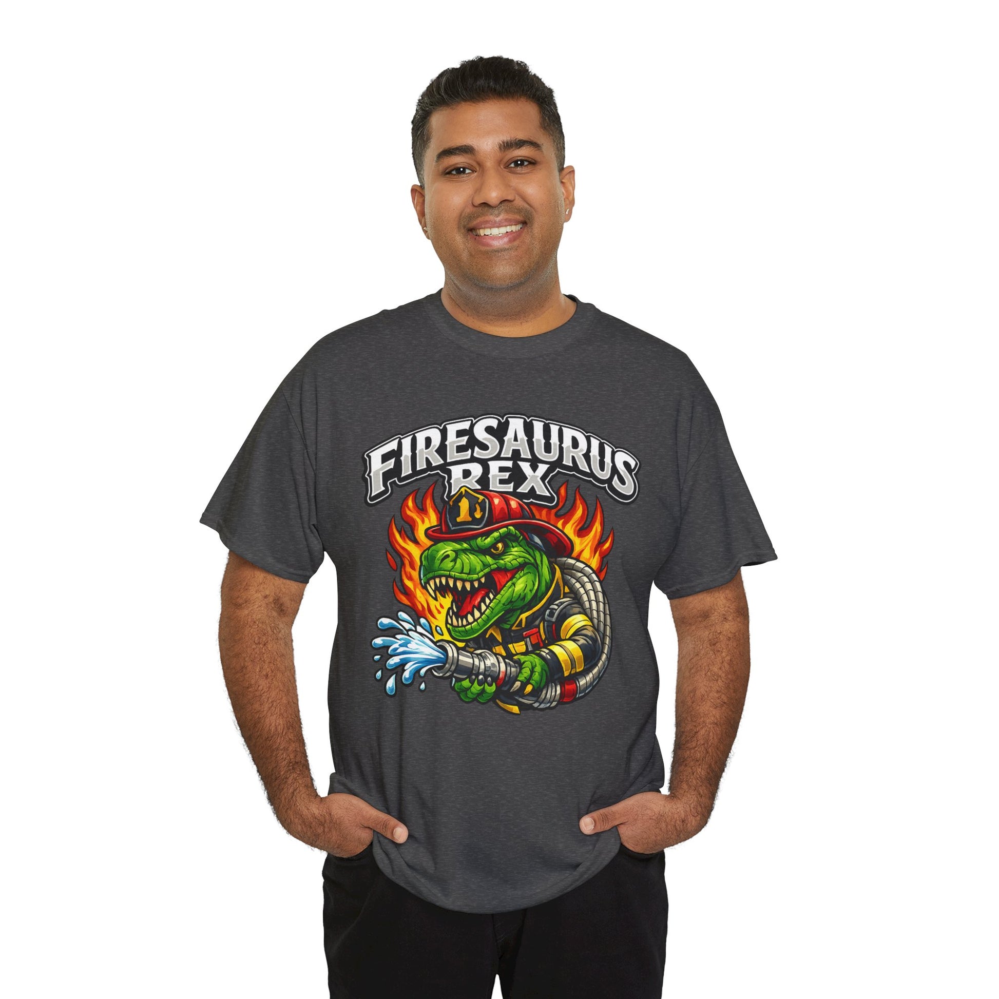 Firesaurus Rex T-Shirt — Funny Firefighter Dinosaur Tee