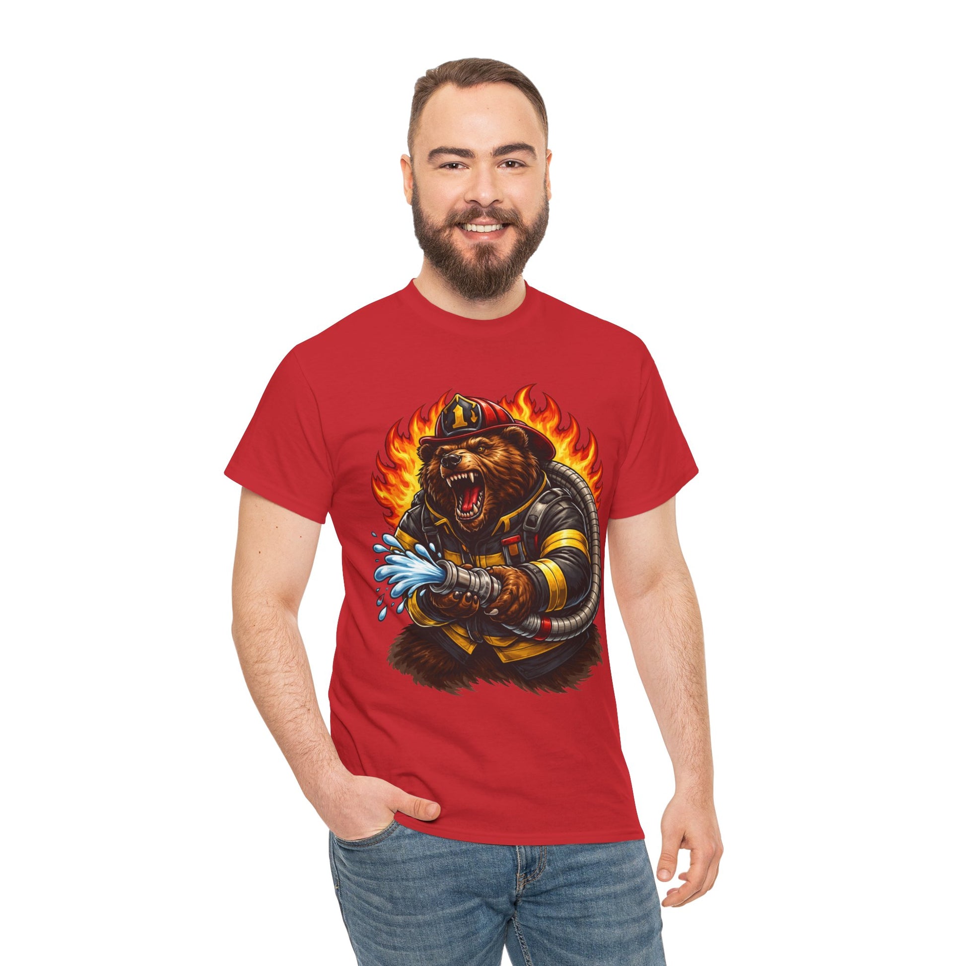 Firefighter Bear T-Shirt – Brave Fireman Graphic Tee