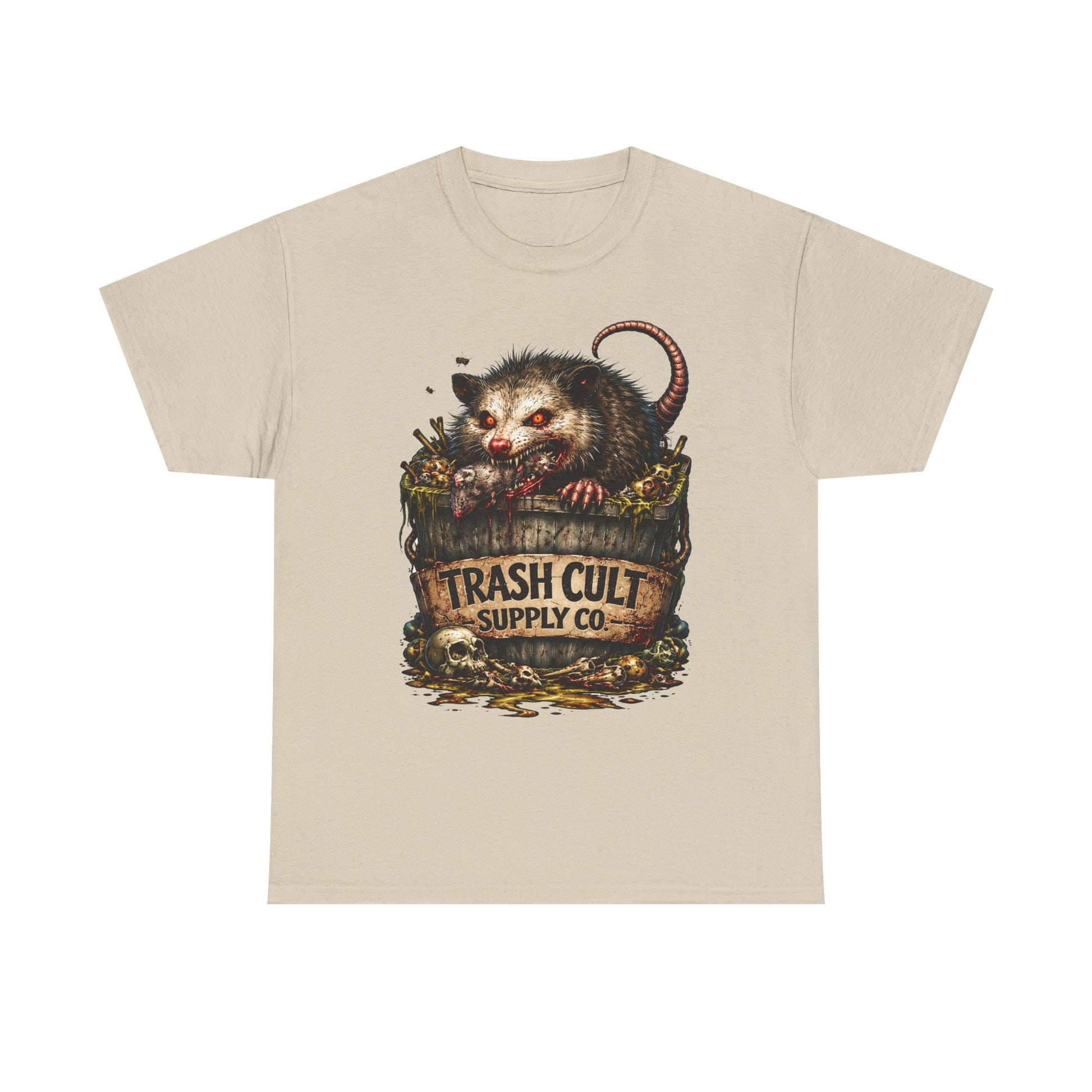 Opossum Trash Cult Tee — Vintage Grunge Wildlife Graphic T-Shirt