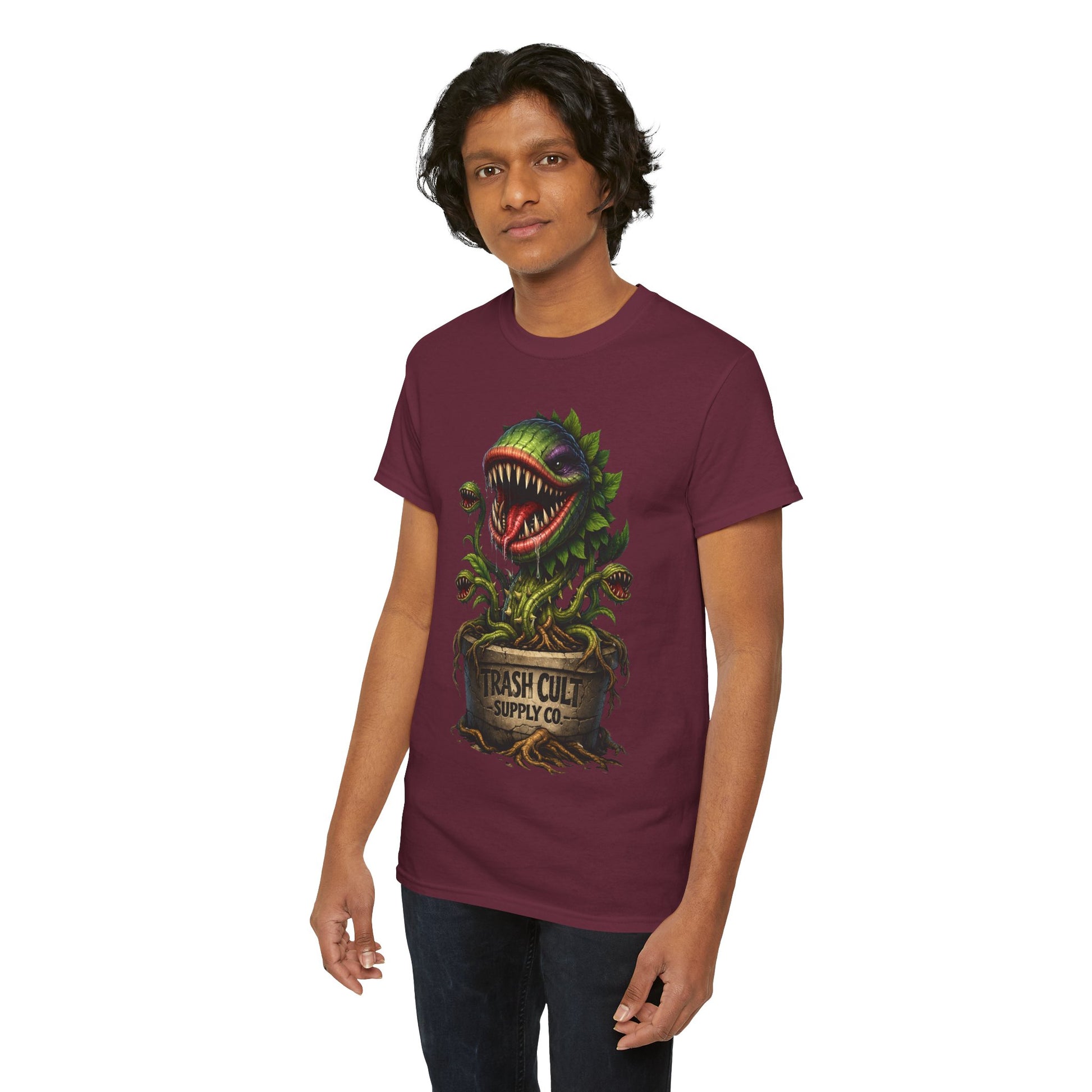 Carnivorous Plant Graphic Tee — "Trash Cult Supply Co." Potted Monster Shirt