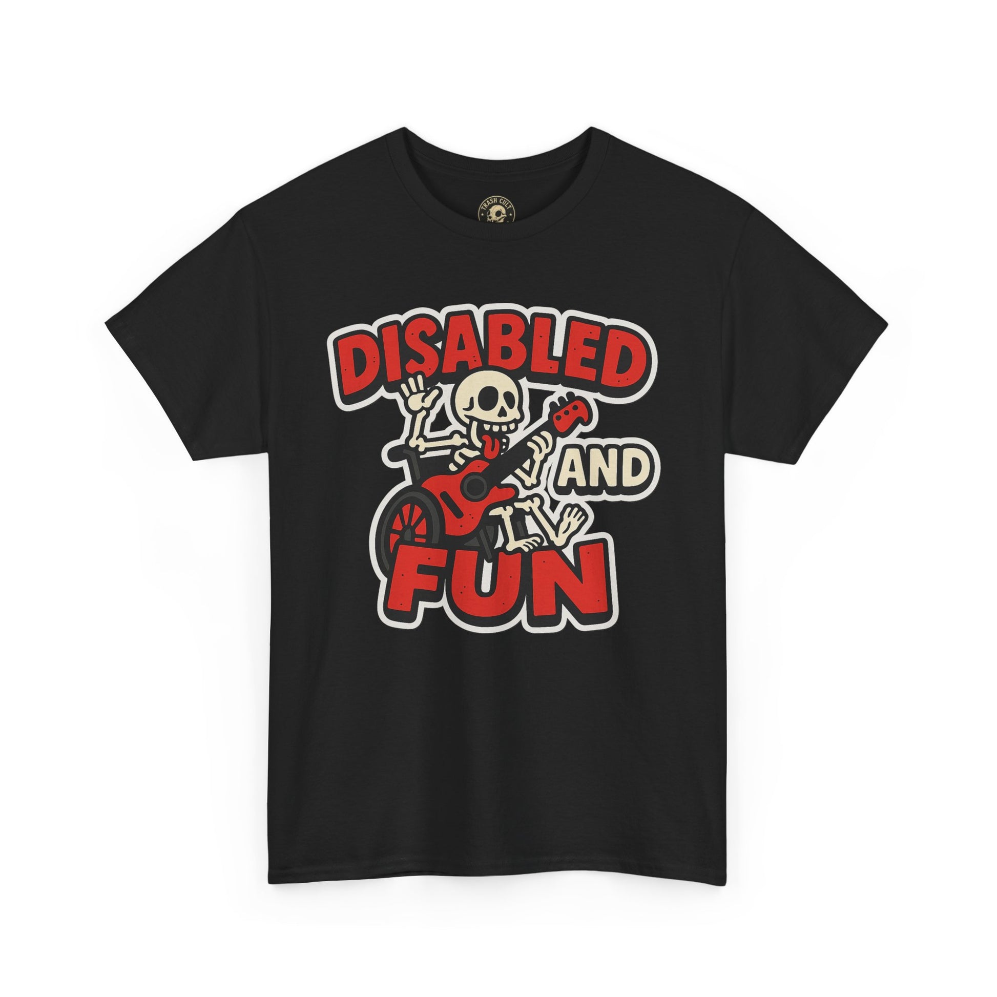 Disabled and Fun Unisex Heavy Cotton Tee, Casual Shirt, Gift for Friends, Music Lovers Gift, Fun T-Shirt, Halloween Wear, Everyday Comfort