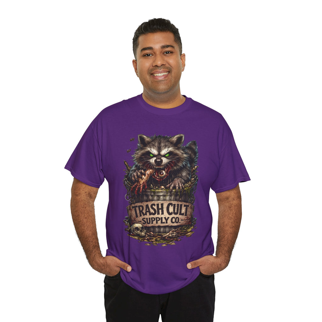 Raccoon 'Trash Cult Supply Co.' Graphic Tee — Vintage Grunge Animal Streetwear