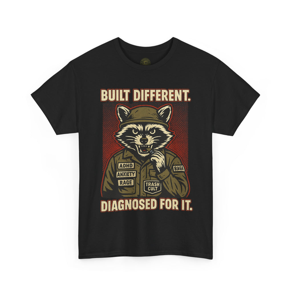 Built Different Diagnosed For It Military Raccoon Shirt – Gildan 5000