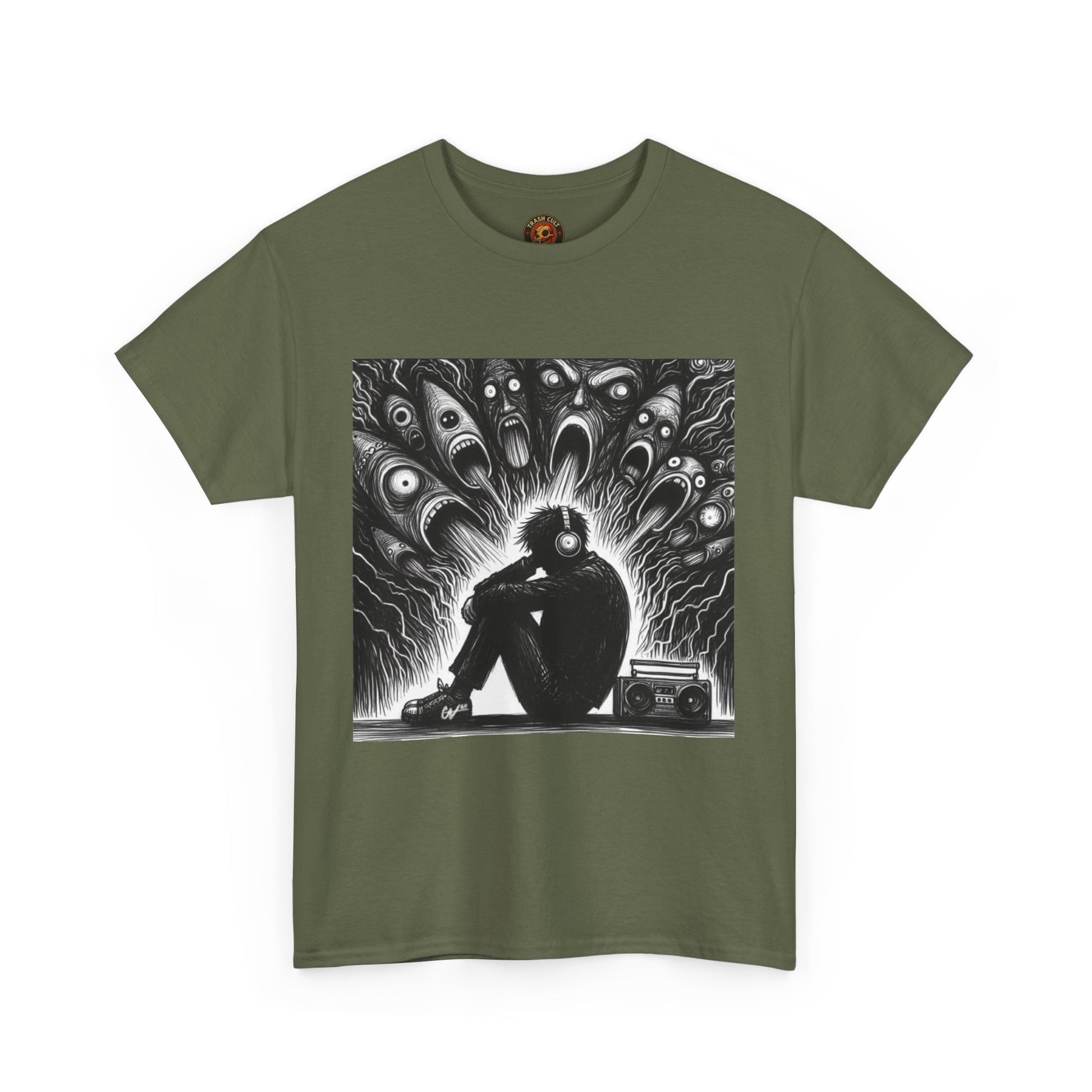 Xian Allen x Trash Cult Shirt – “Turn It Up Louder” | Screaming Chaos Headphones Tee