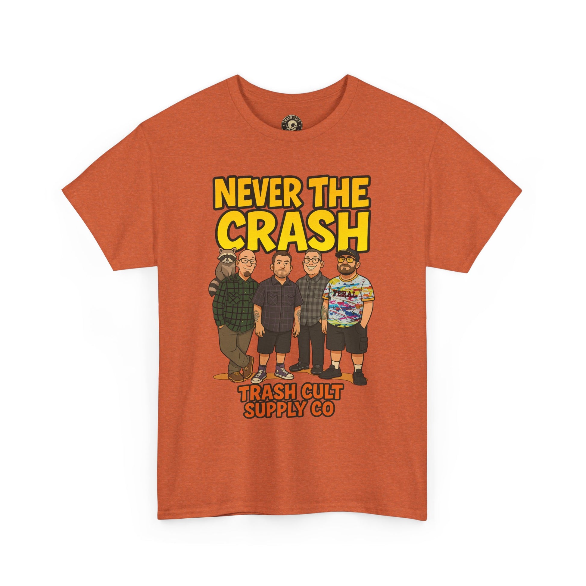 Never The Crash Band Shirt – Bold Graffiti Logo Tee - EXCLUSIVE | Gildan 5000