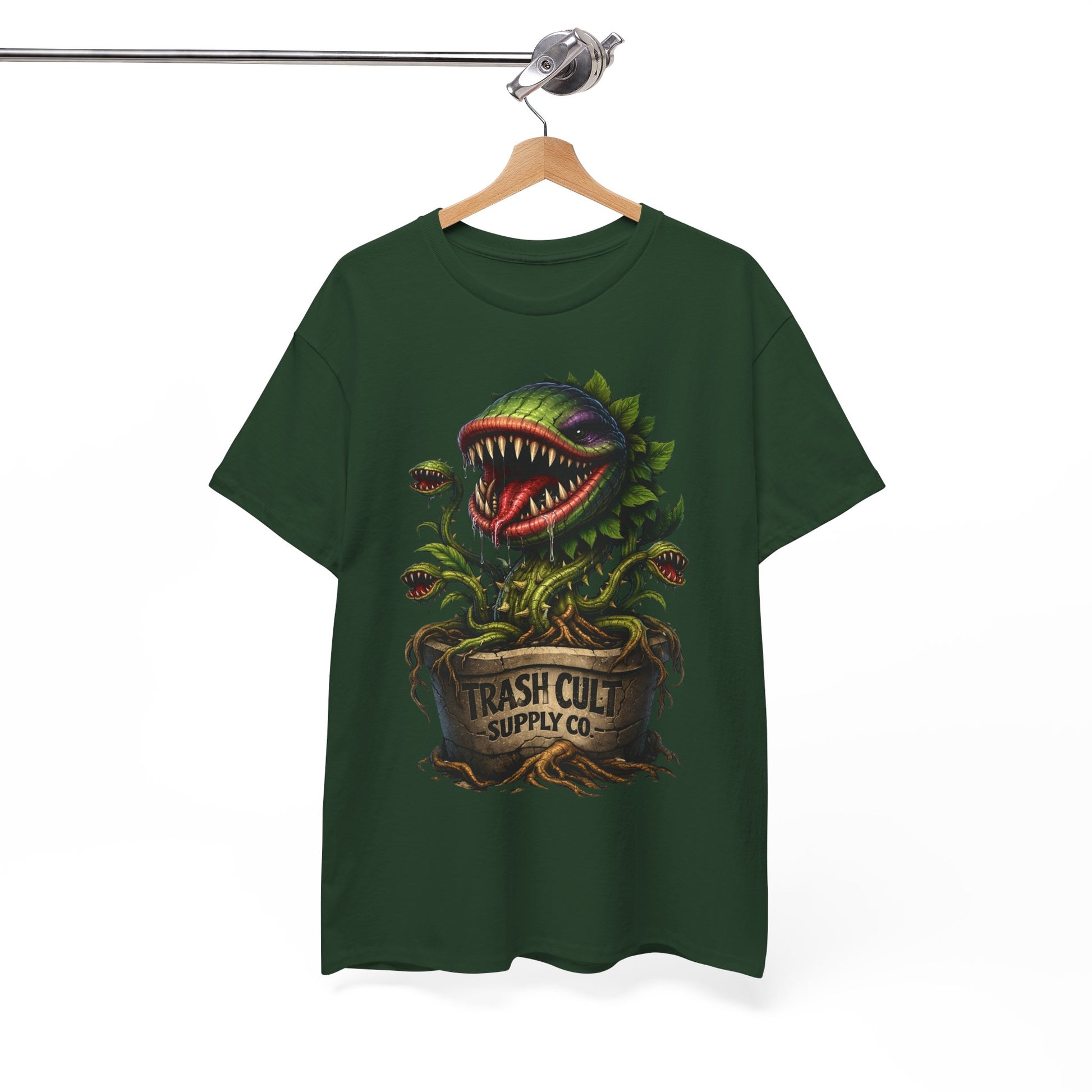 Carnivorous Plant Graphic Tee — "Trash Cult Supply Co." Potted Monster Shirt