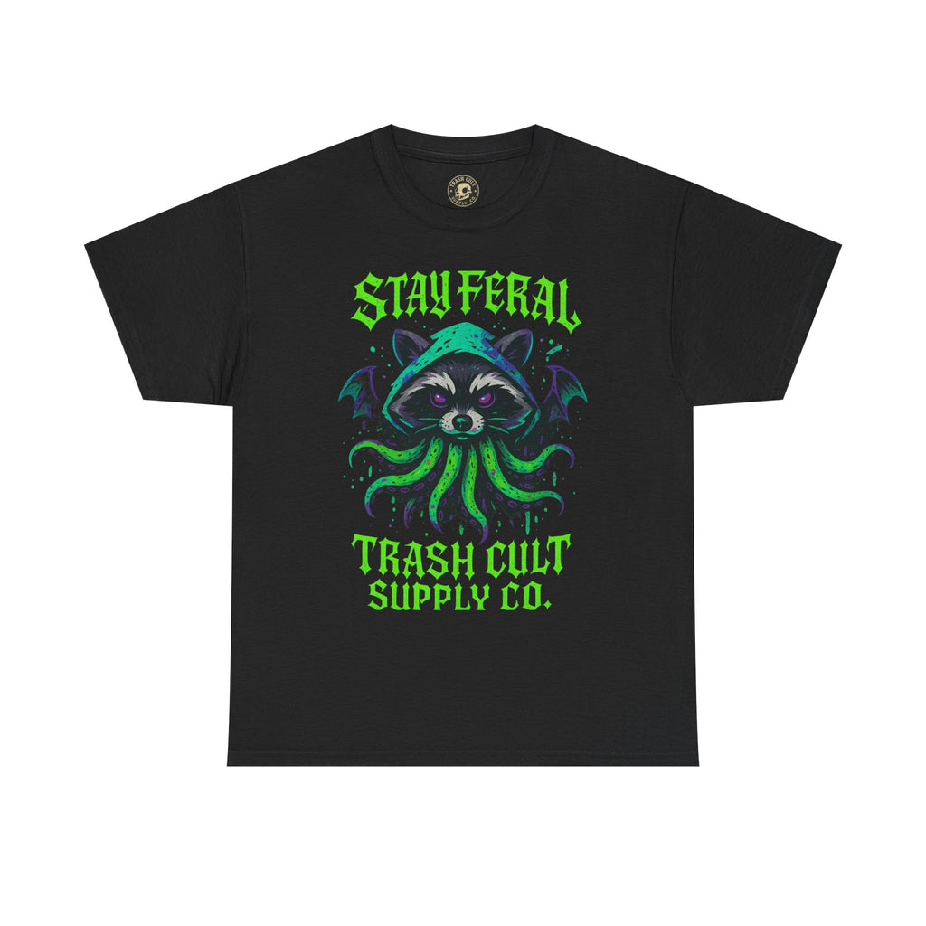 Graffiti Cthulhu Raccoon Shirt – Stay Feral Neon Streetwear by Trash Cult Supply Co