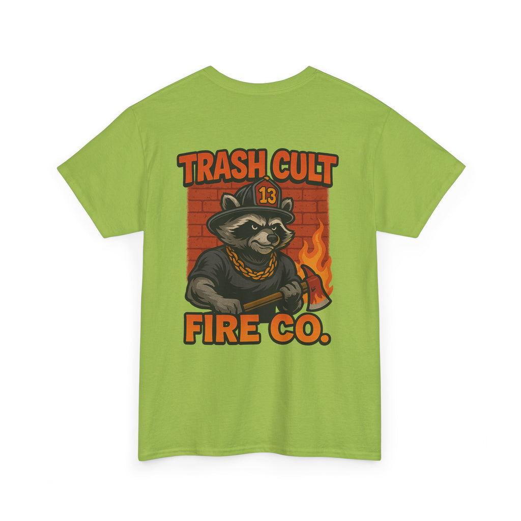 Trash Cult Fire Co. Unisex Tee - Quirky Raccoon Design, Fun Gift, Casual Wear, Firefighter Humor, Unique Apparel
