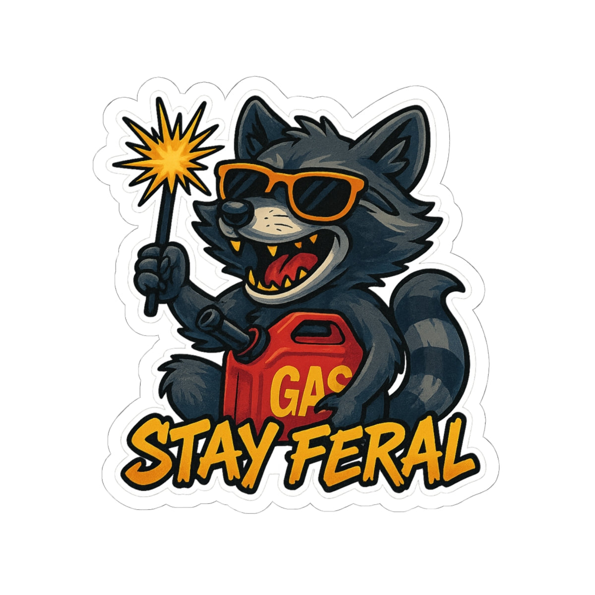 Stay Feral Stickers - Fun, Quirky Art for Laptops, Water Bottles, and More, Perfect for Gifts, Decor, and Celebrations