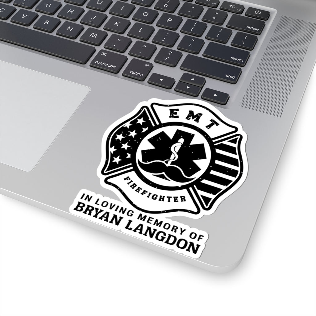 Custom Firefighter Memorial Sticker, In Loving Memory of Bryan Langdon, EMT Tribute, Emergency Services Decor, First Responder Vinyl Decal