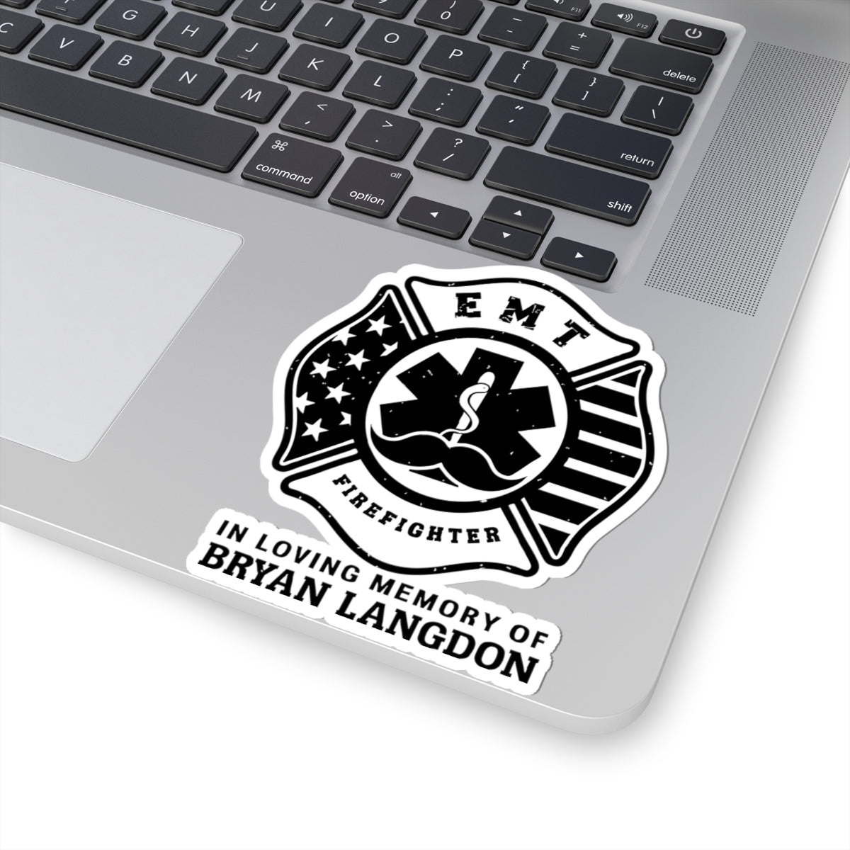 Custom Firefighter Memorial Sticker, In Loving Memory of Bryan Langdon, EMT Tribute, Emergency Services Decor, First Responder Vinyl Decal