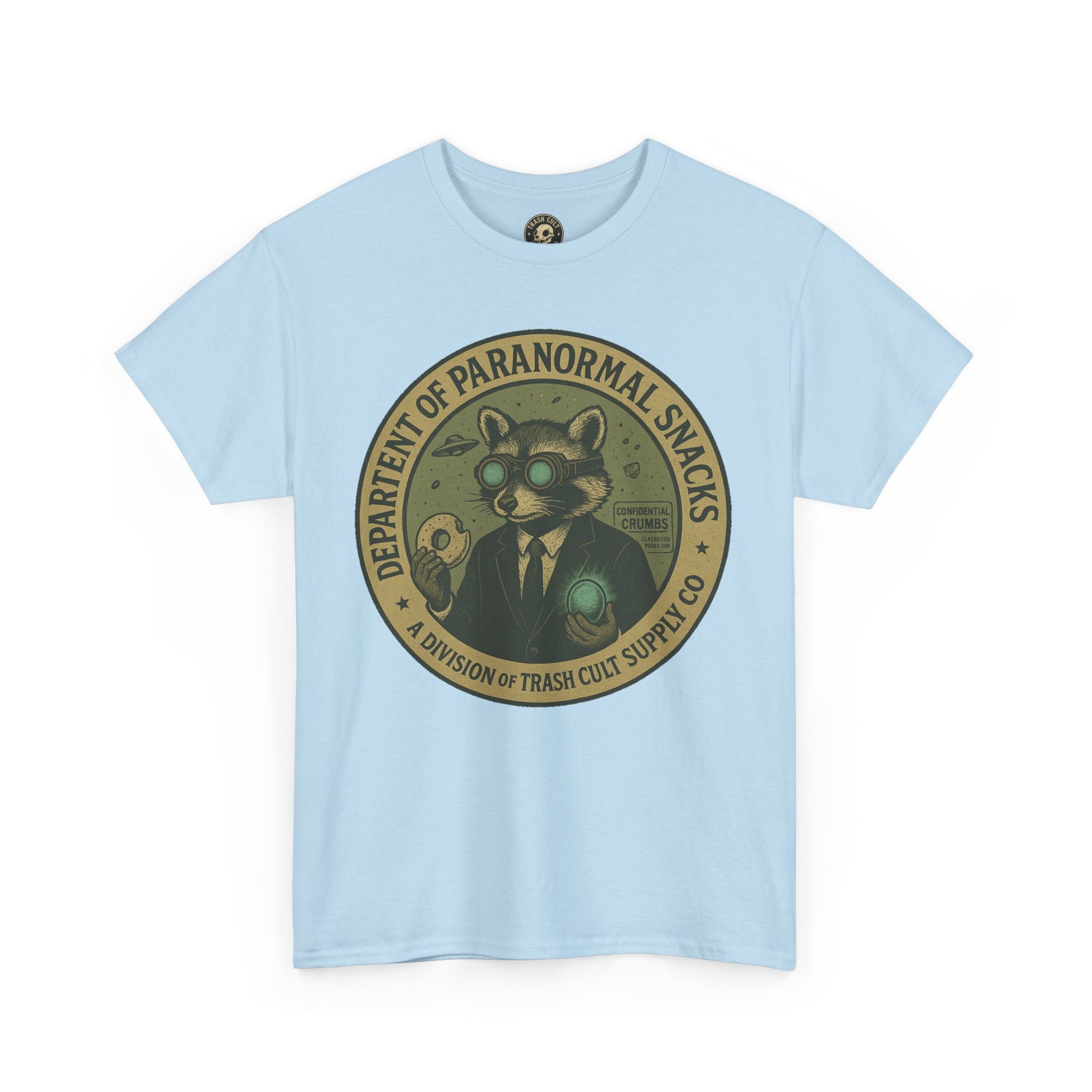 Department of Paranormal Snacks Shirt – Trash Cult Supply Co – Vintage Cryptid Division Tee – Gildan 5000