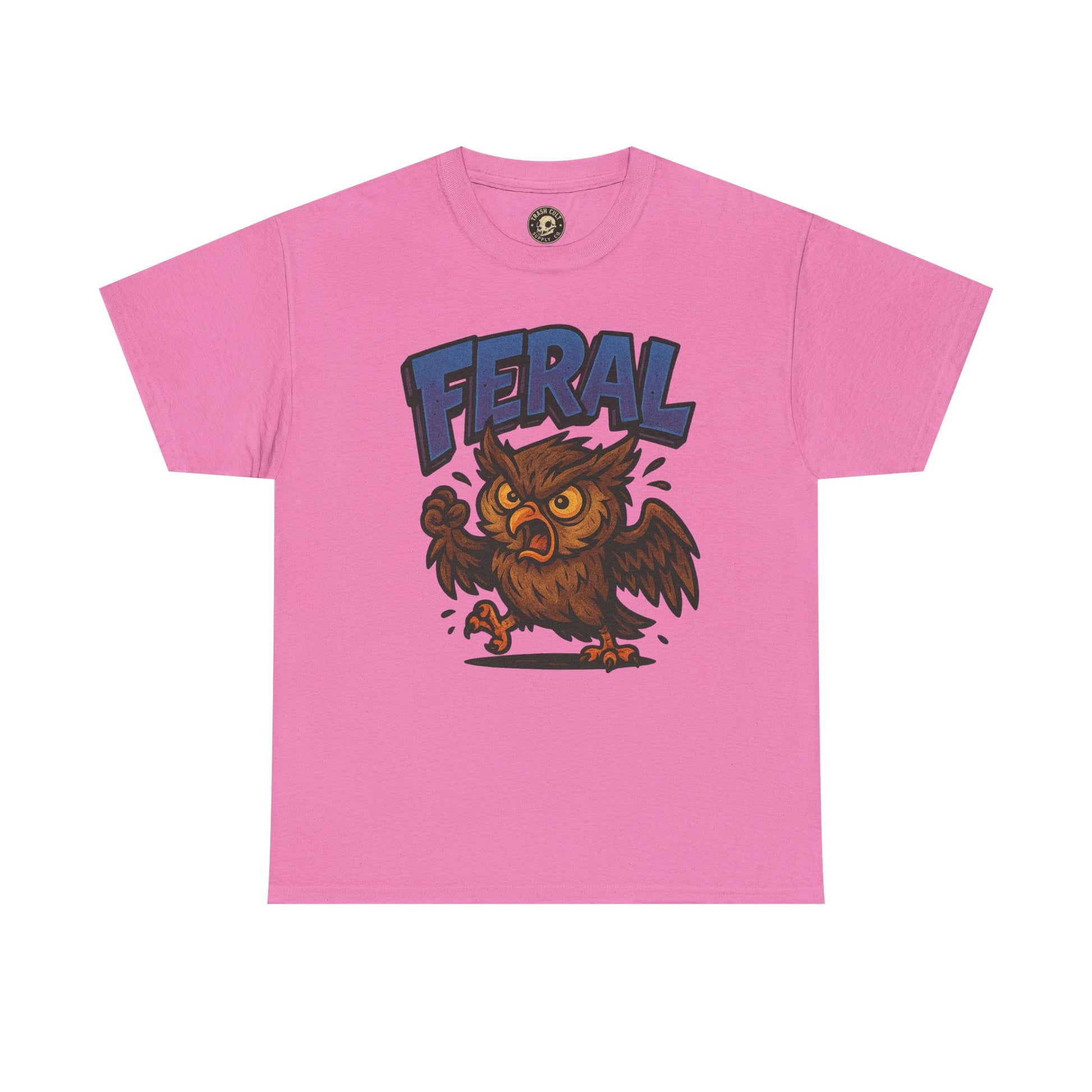 Feral Owl T-Shirt – Bold Animal Graphic Tee | Unisex Cotton Shirt for Bird Nerds & Chaos Lovers